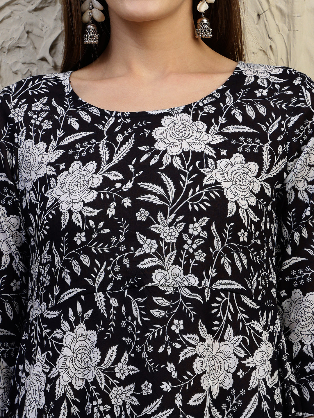 Floral Printed Flared Kurta with pant & Dupatta