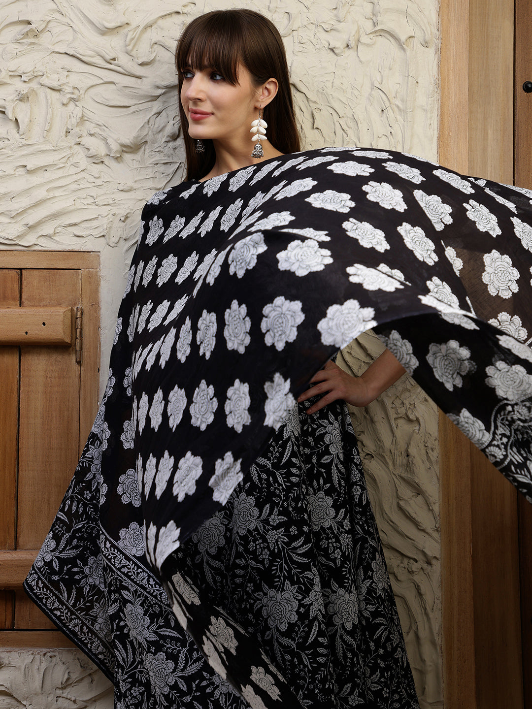 Floral Printed Flared Kurta with pant & Dupatta