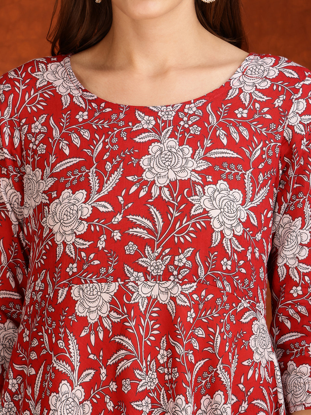 Floral Printed Flared Kurta with pant & Dupatta
