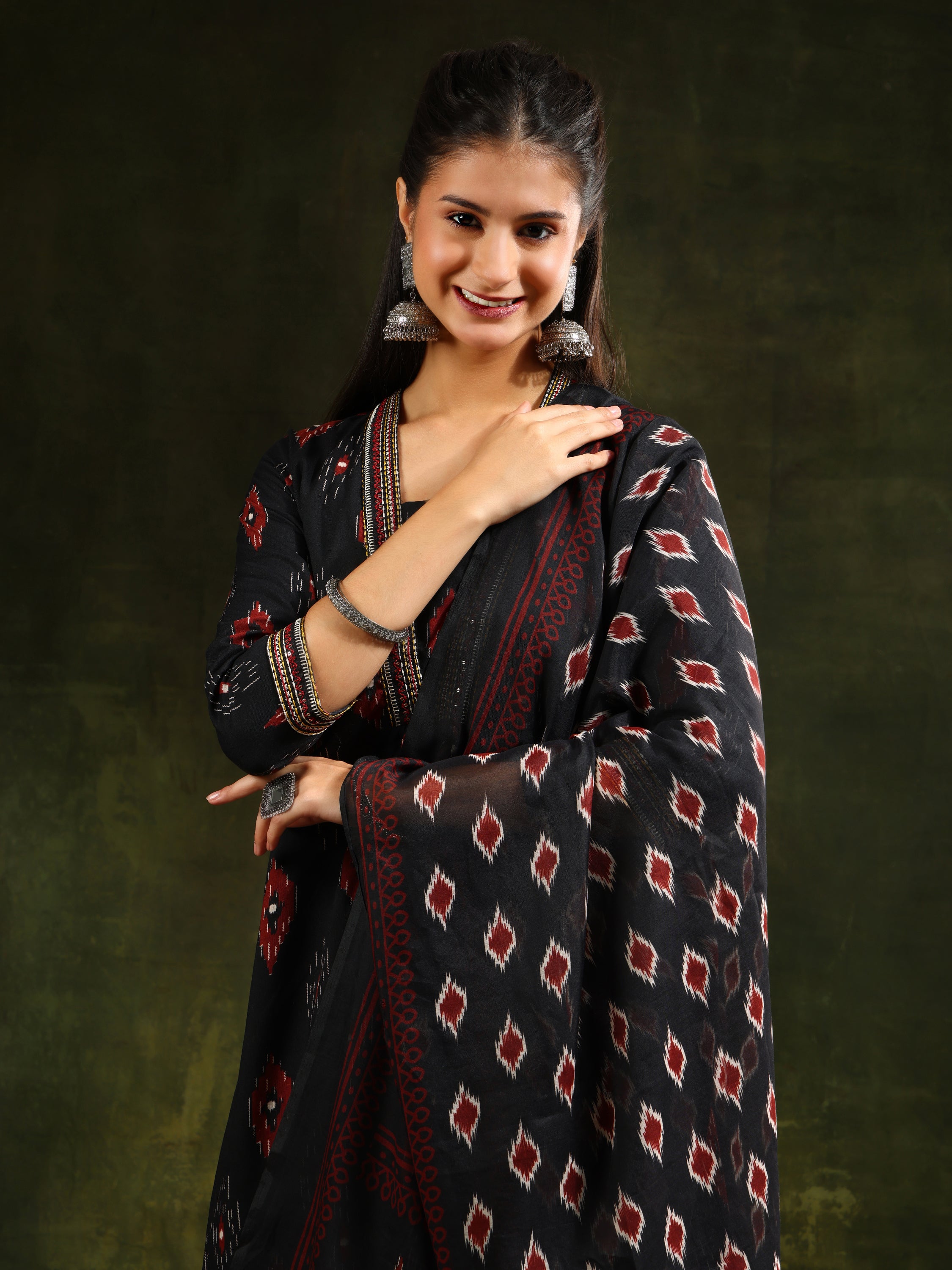 Ethnic Motifs Printed Aline Kurta with pant & Dupatta