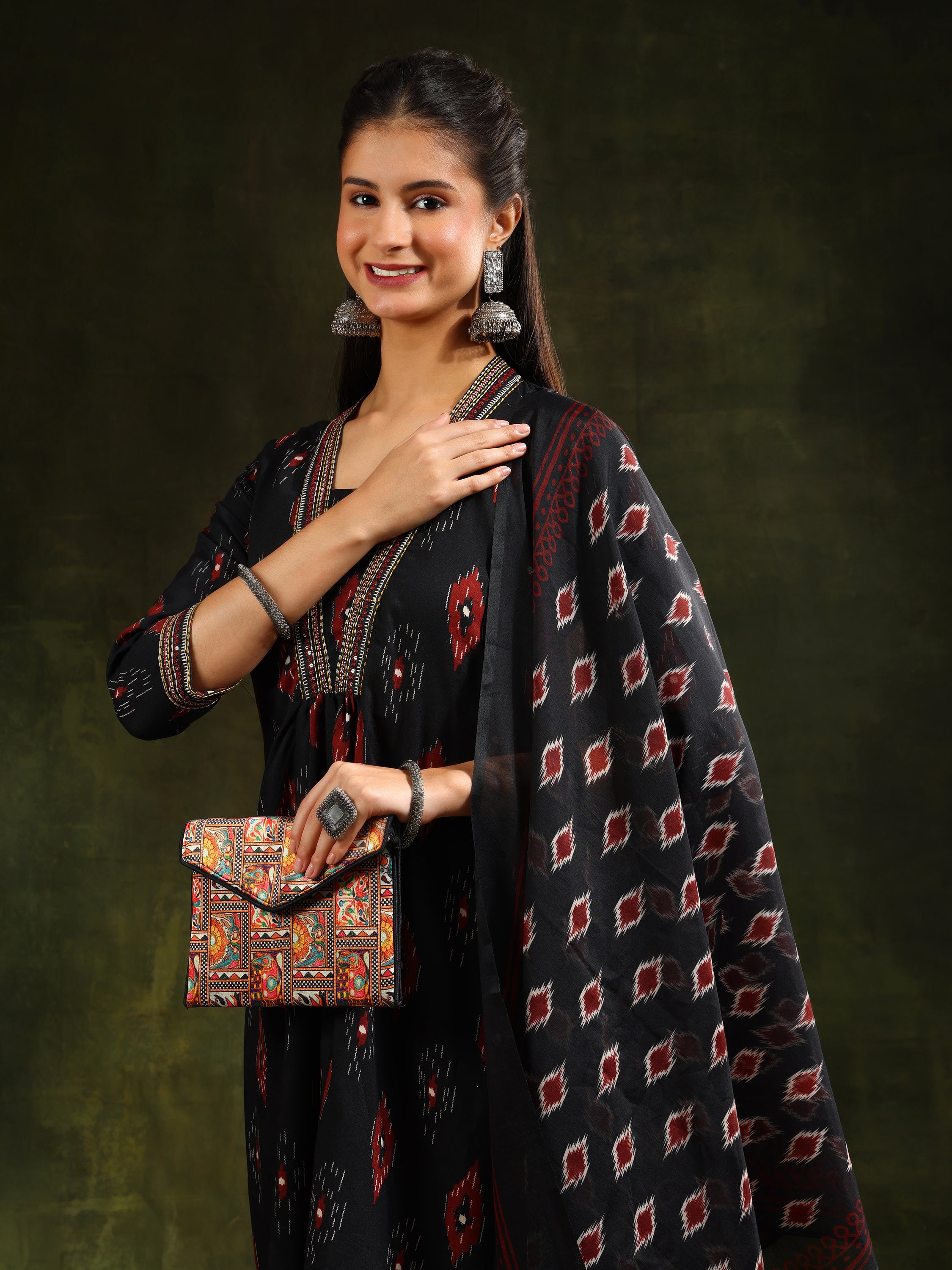 Ethnic Motifs Printed Aline Kurta with pant & Dupatta