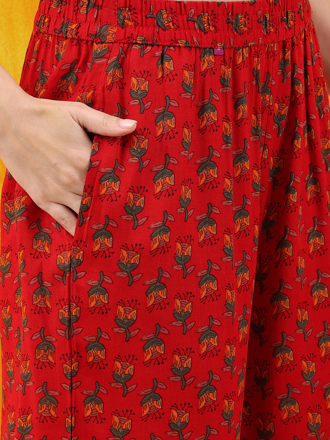 Floral printed A-line Flared Kurta with Palazzo & Dupatta