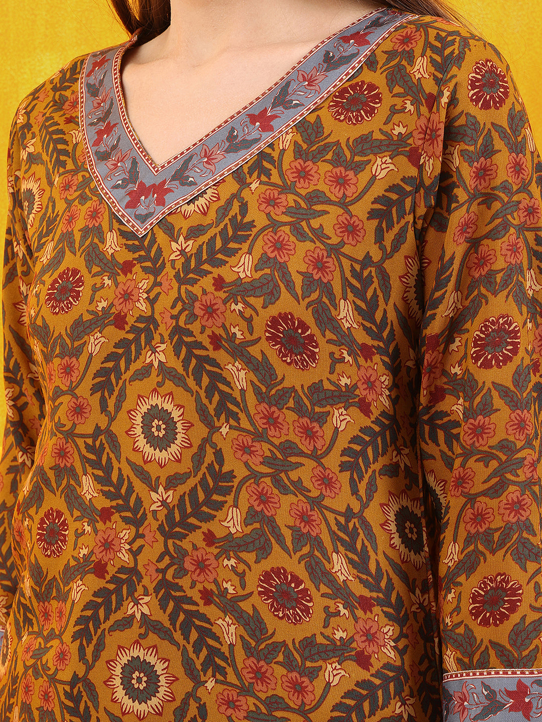 Printed Kurta with Afghani Pant & Dupatta