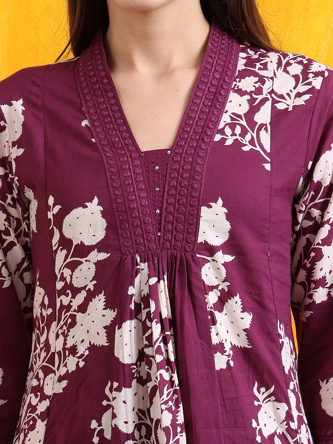 Embroidered & Printed Flared kurta with pant & Dupatta