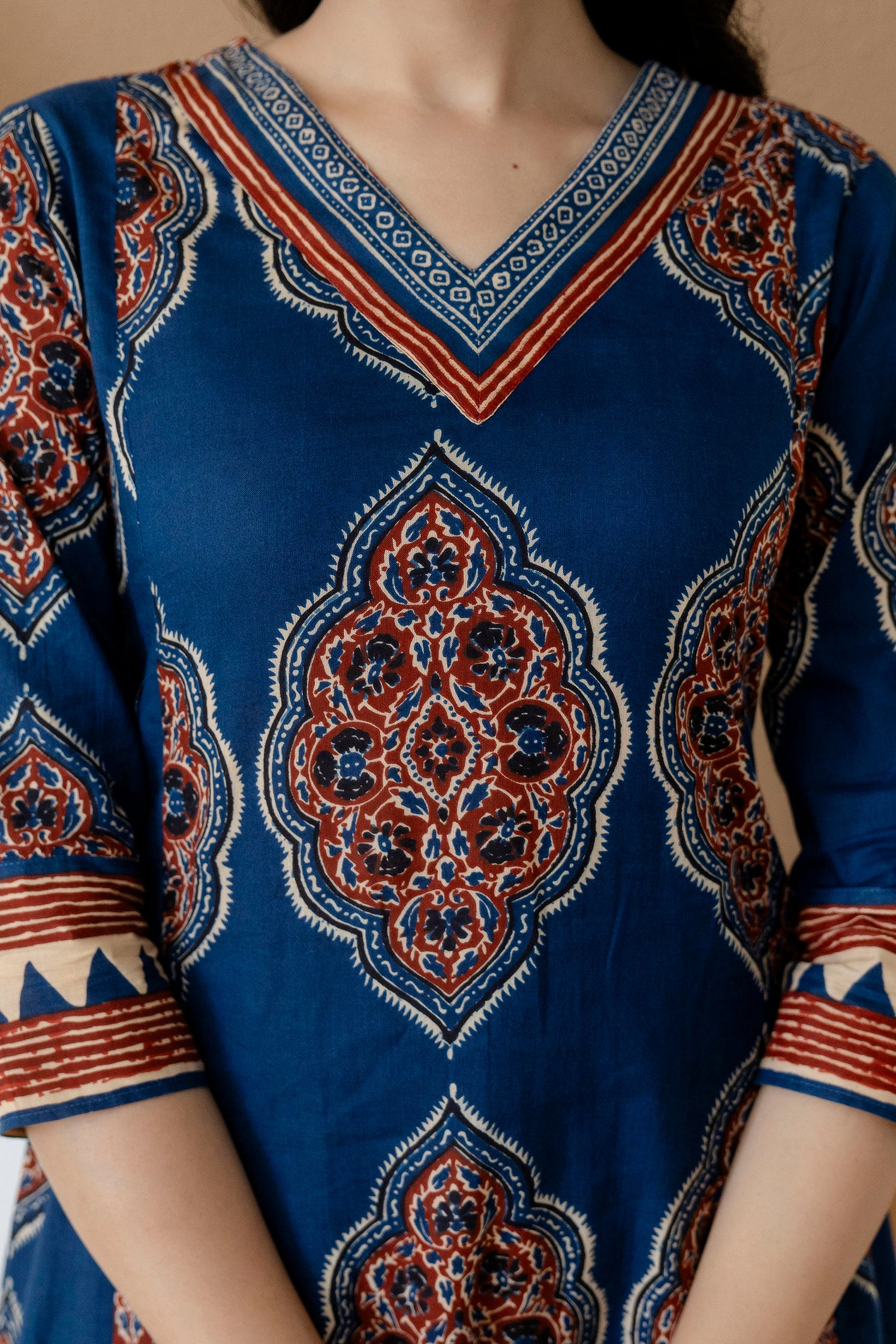 Ethnic Motif Printed Anarkali Kurta Set with Matching Pants & Dupatta