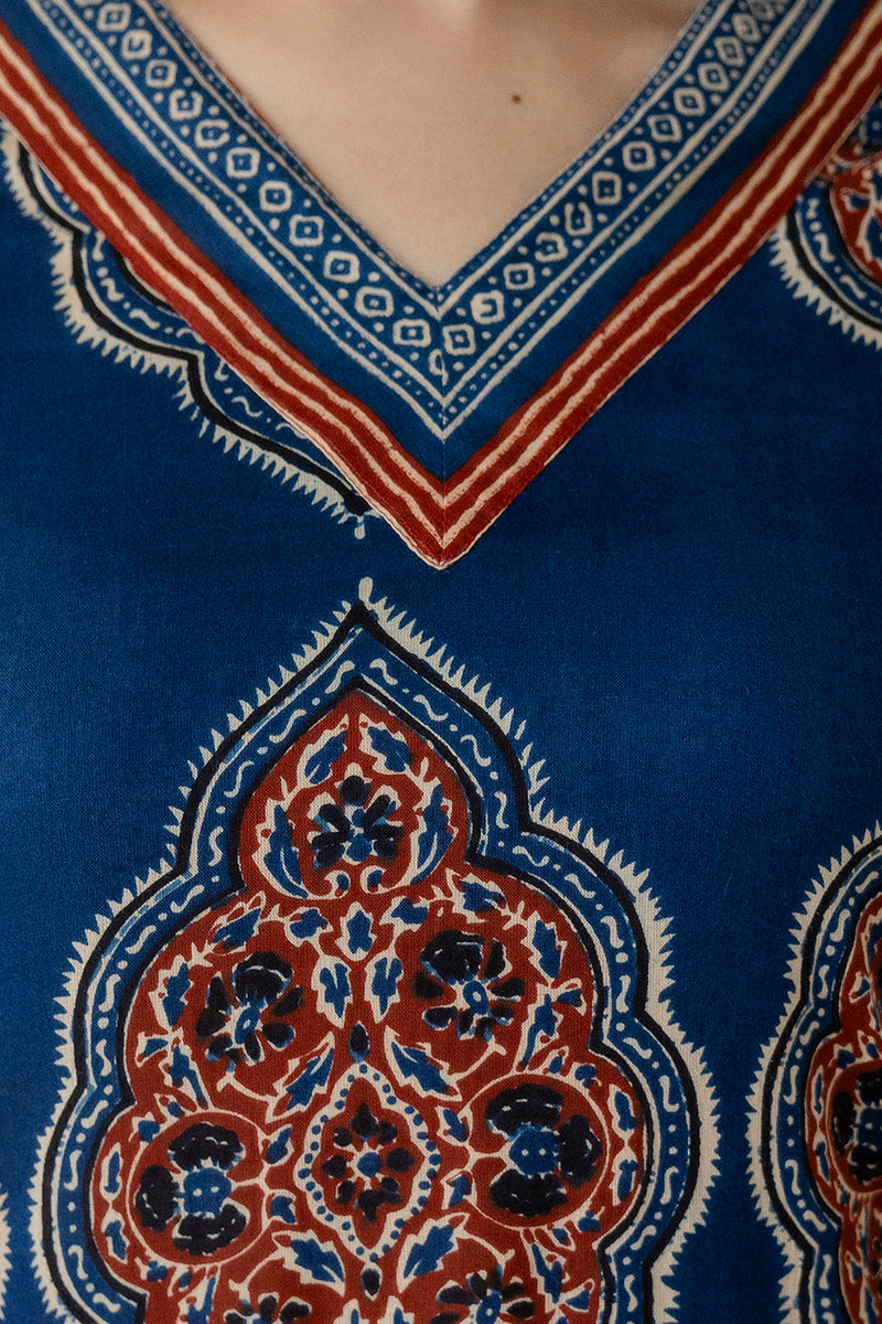 Ethnic Motif Printed Anarkali Kurta Set with Matching Pants & Dupatta