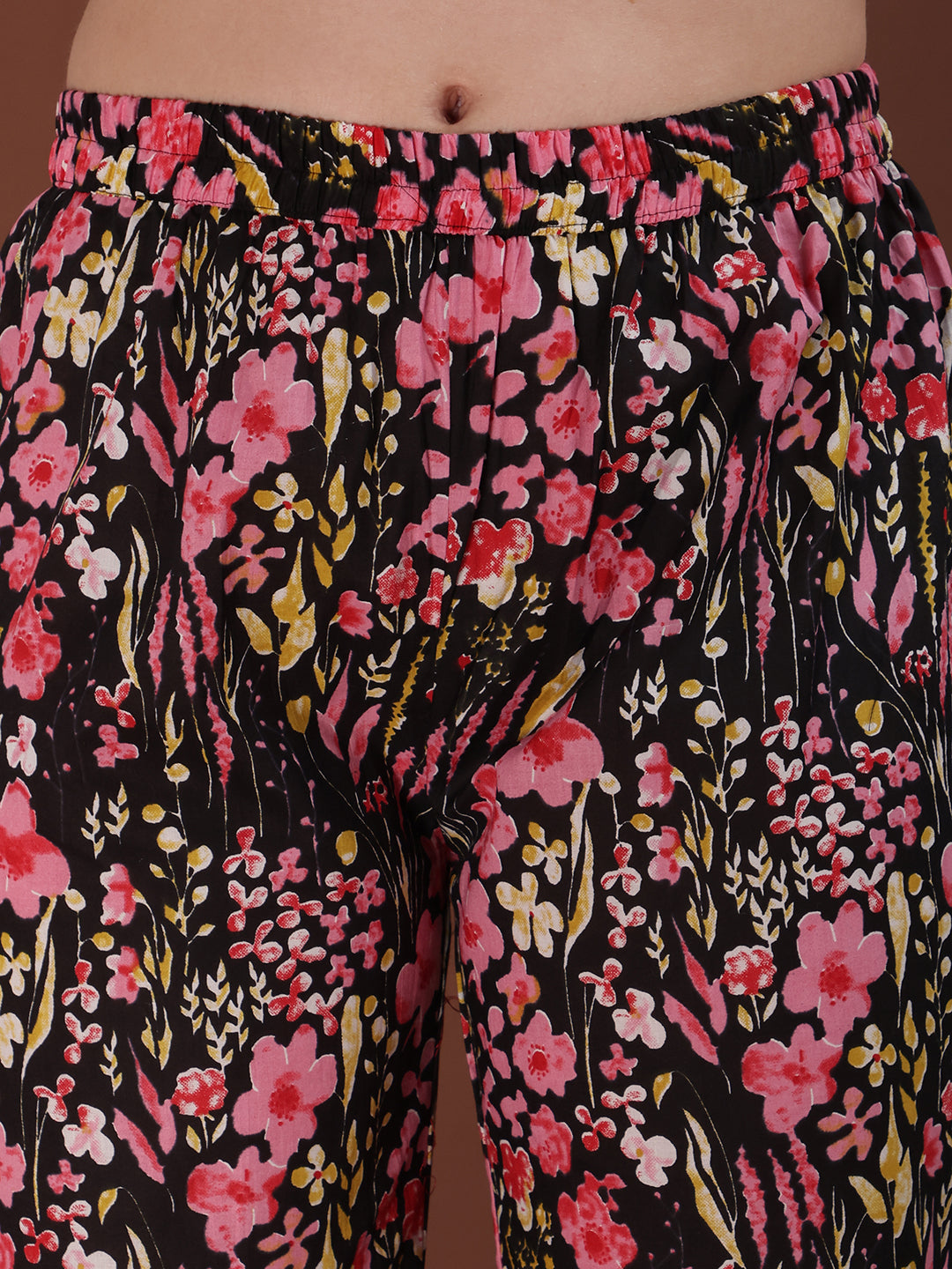 Embroidered & Floral Printed Kurta with Palazzo & Printed Dupatta