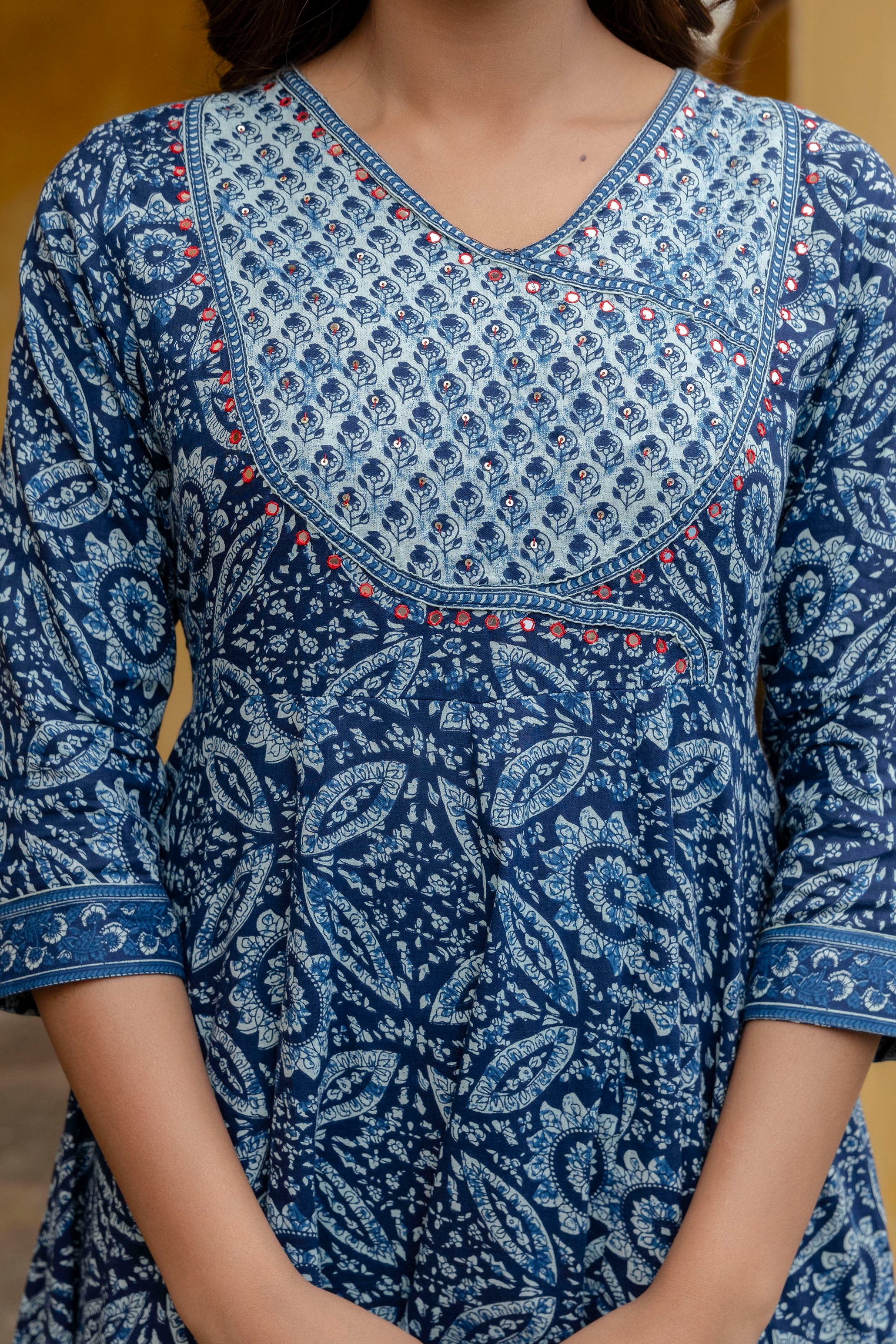 Embroidered Anarkali Kurta with Pant & Printed Dupatta