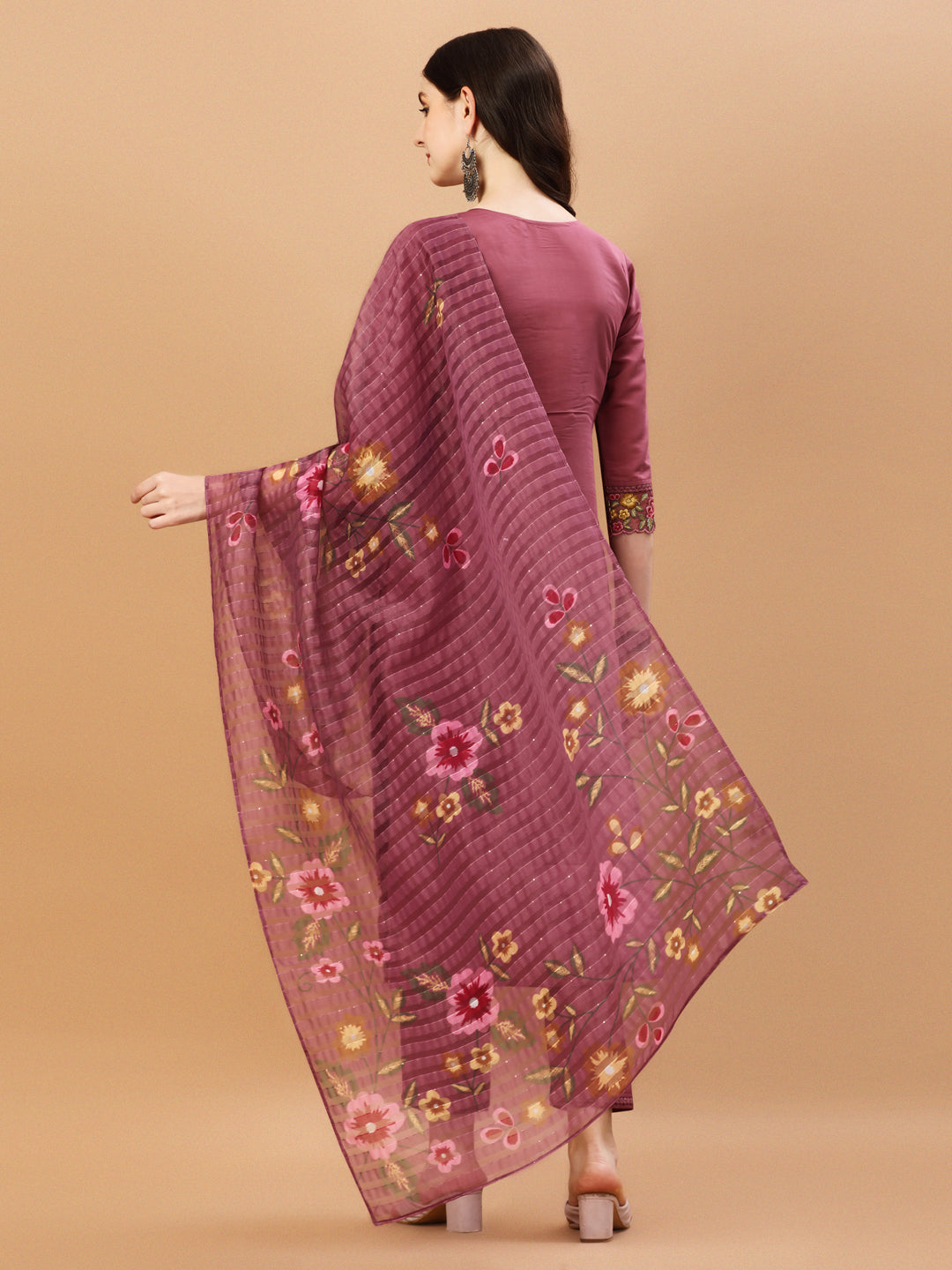 Hand Embroidered Kurta with pant & Printed Premium Organza dupatta