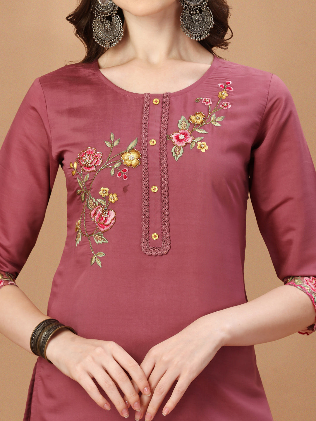 Hand Embroidered Kurta with pant & Printed Premium Organza dupatta