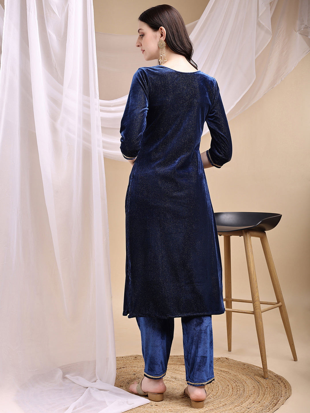 Hand Embroidered Kurta with Pant & Dupatta