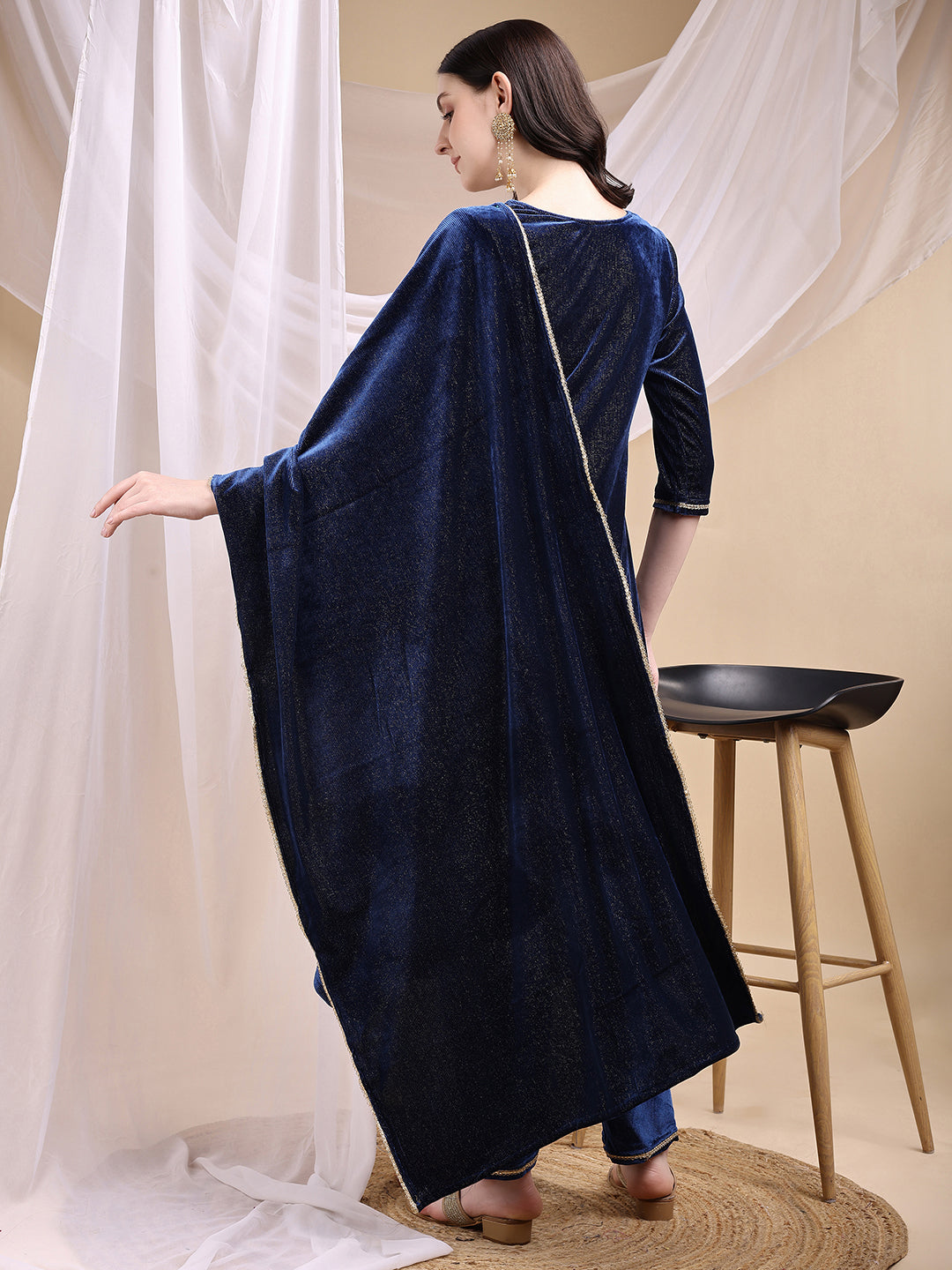 Hand Embroidered Kurta with Pant & Dupatta