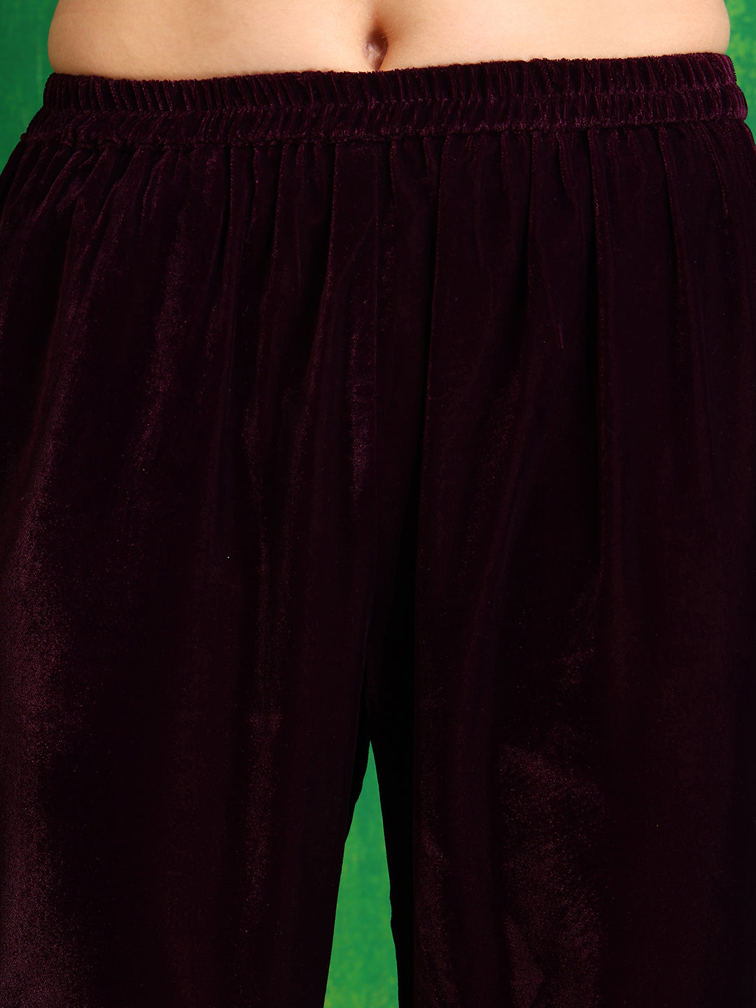 Velvet Embroidered Kurta with Pant & Embroidered Velvet Dupatta