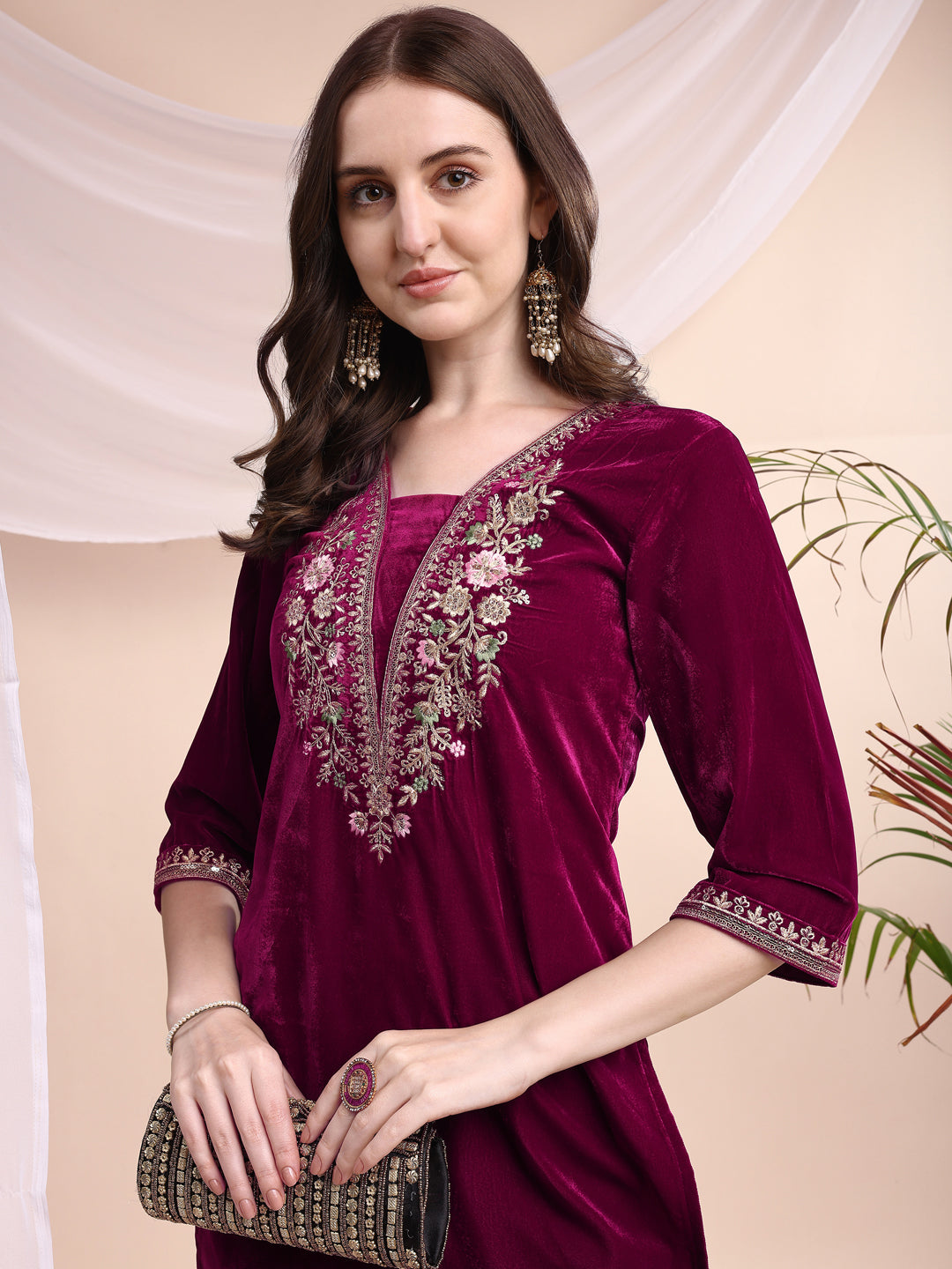 Embroidered Velvet Co-ords