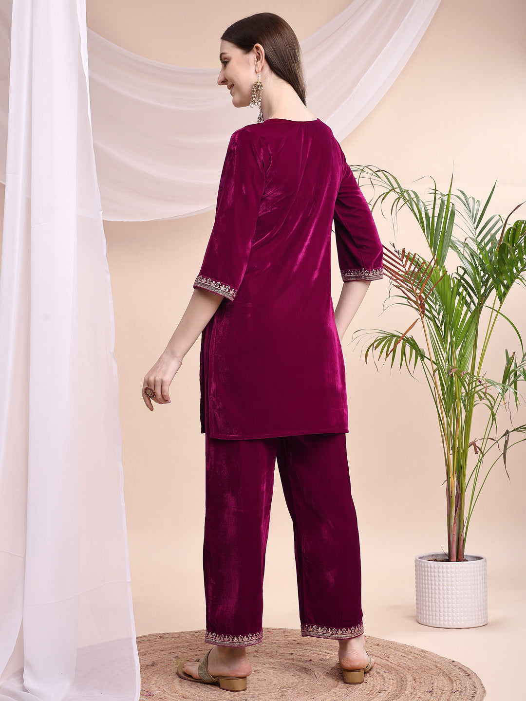 Embroidered Velvet Co-ords