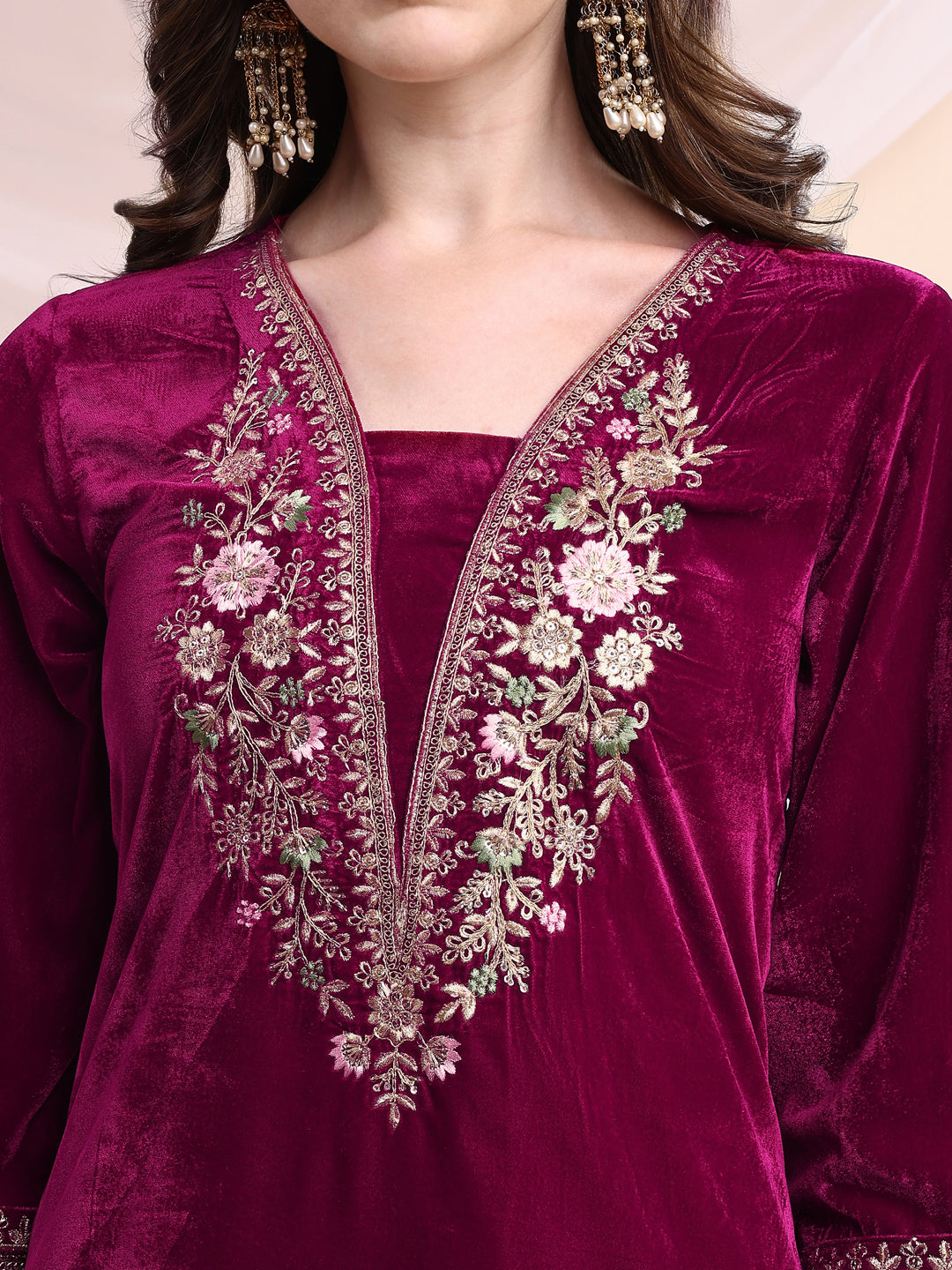 Embroidered Velvet Co-ords