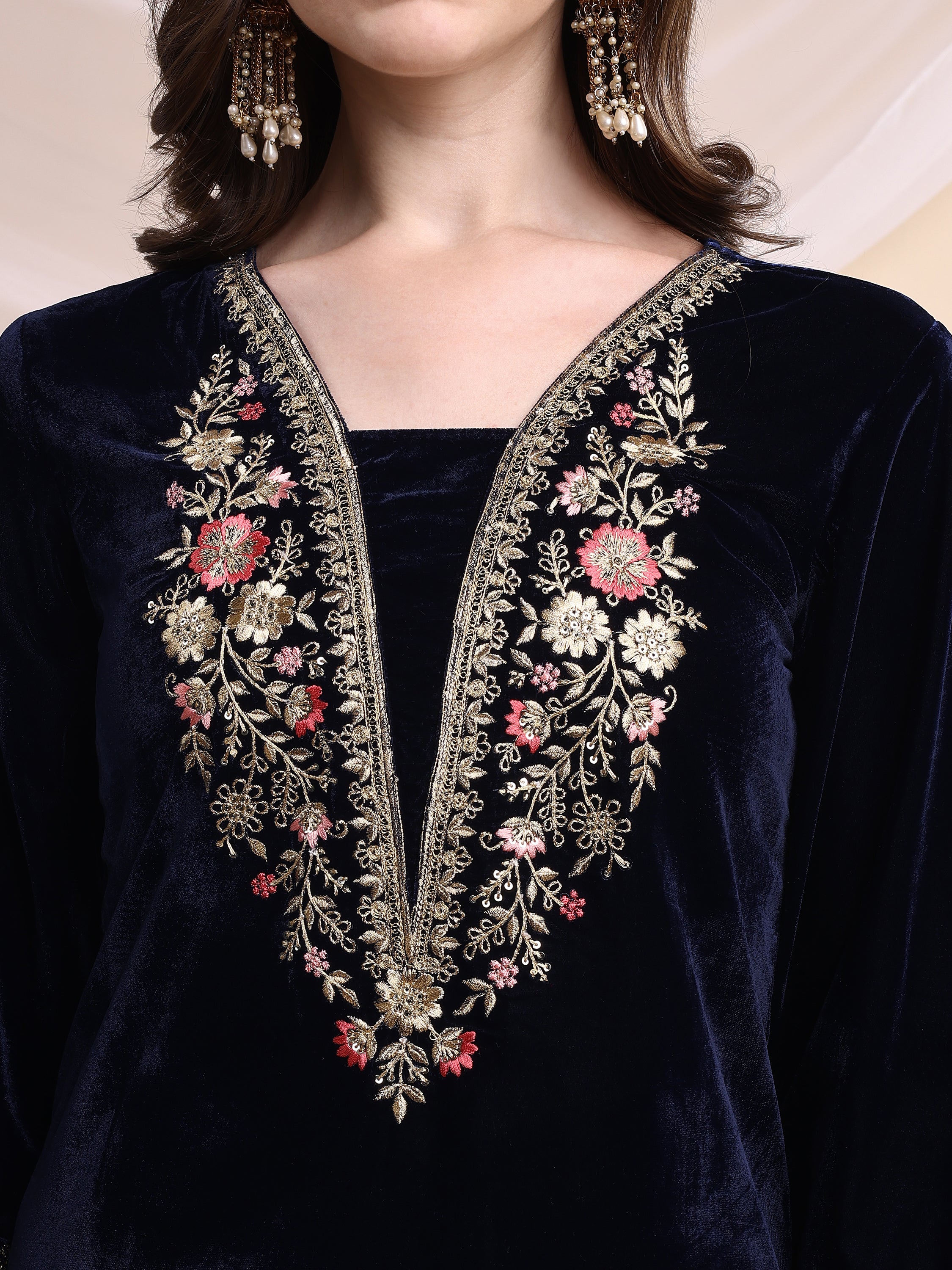 Embroidered Velvet Co-ords