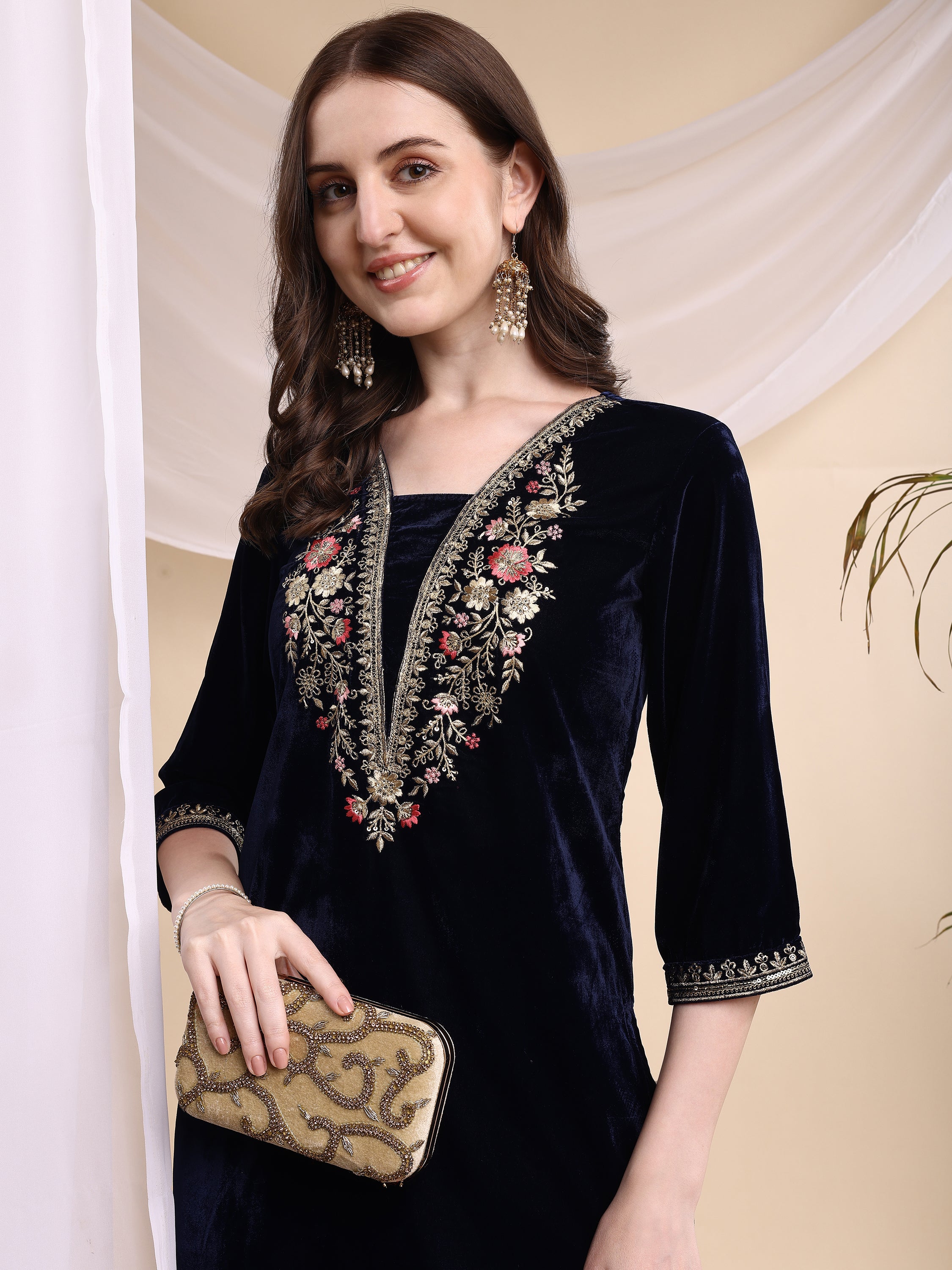 Embroidered Velvet Co-ords