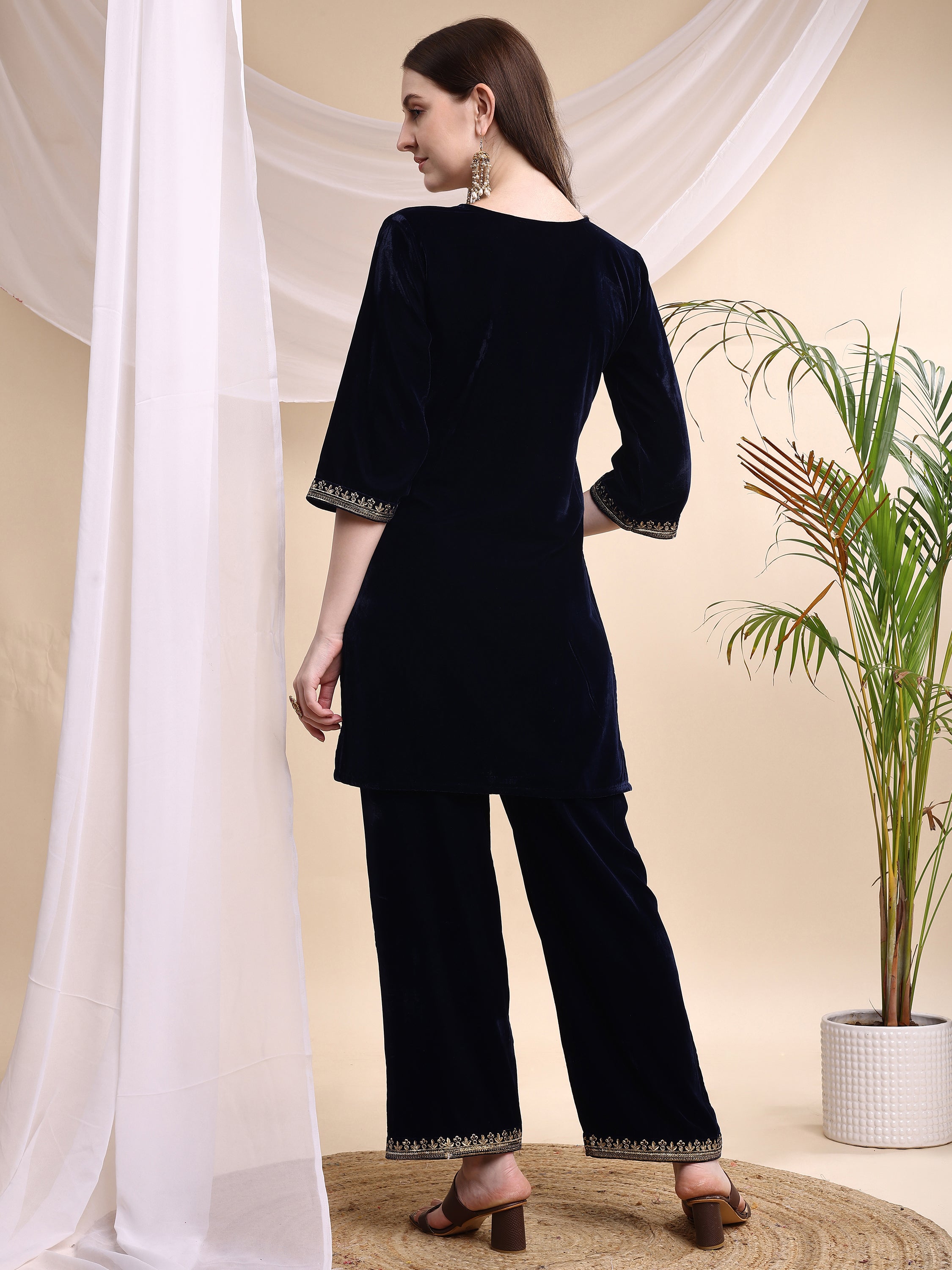 Embroidered Velvet Co-ords