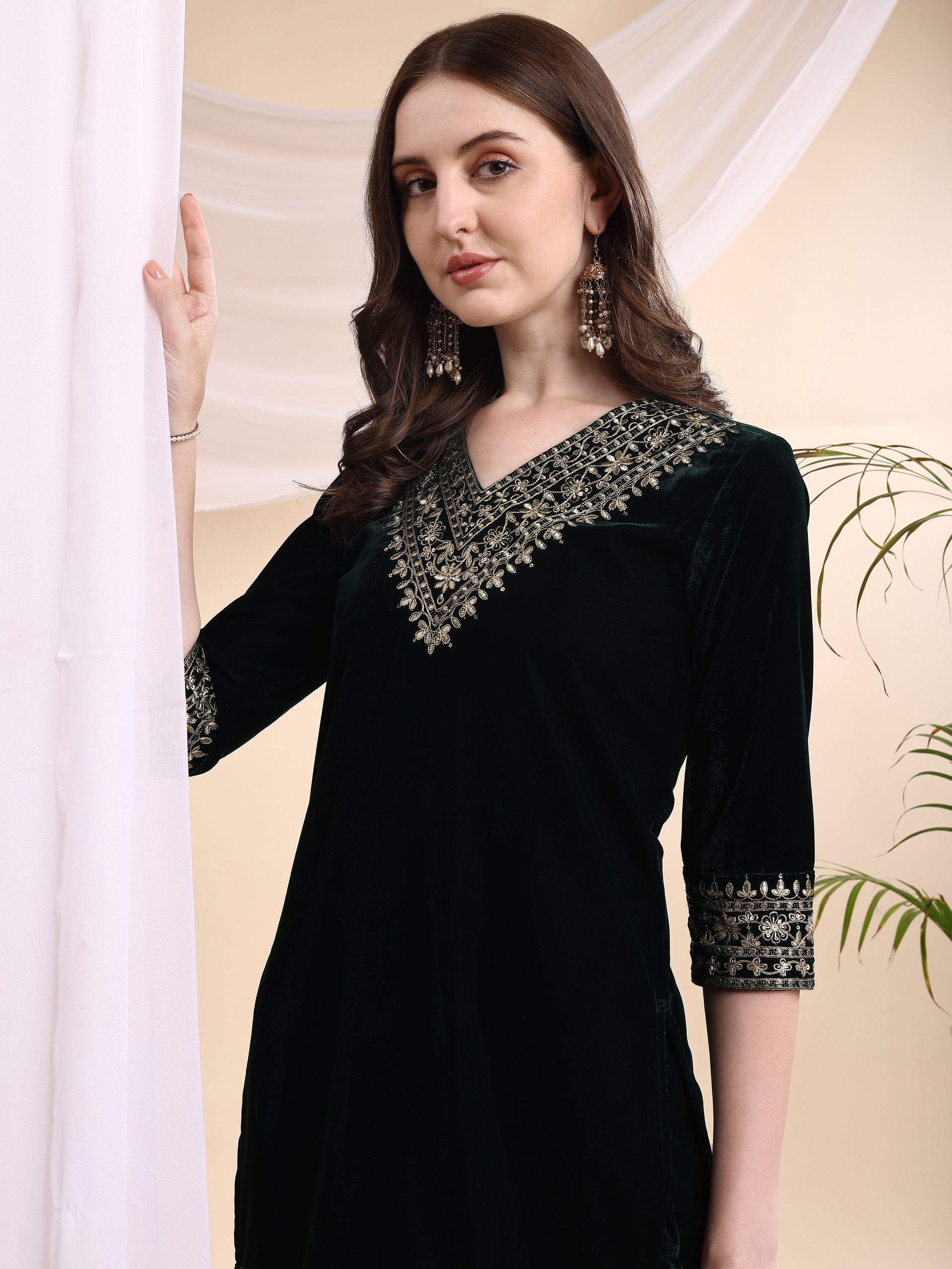 Embroidered Velvet Co-ords