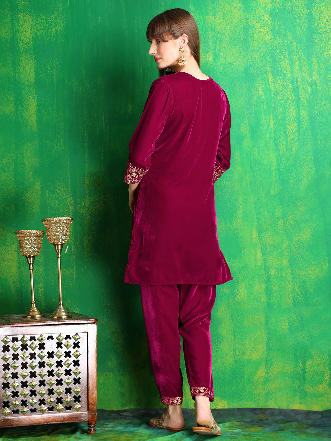 Embroidered Velvet Co-ords