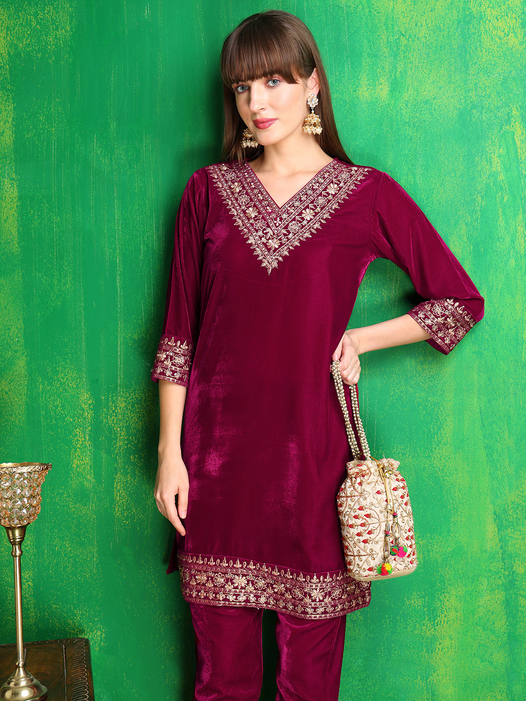 Embroidered Velvet Co-ords