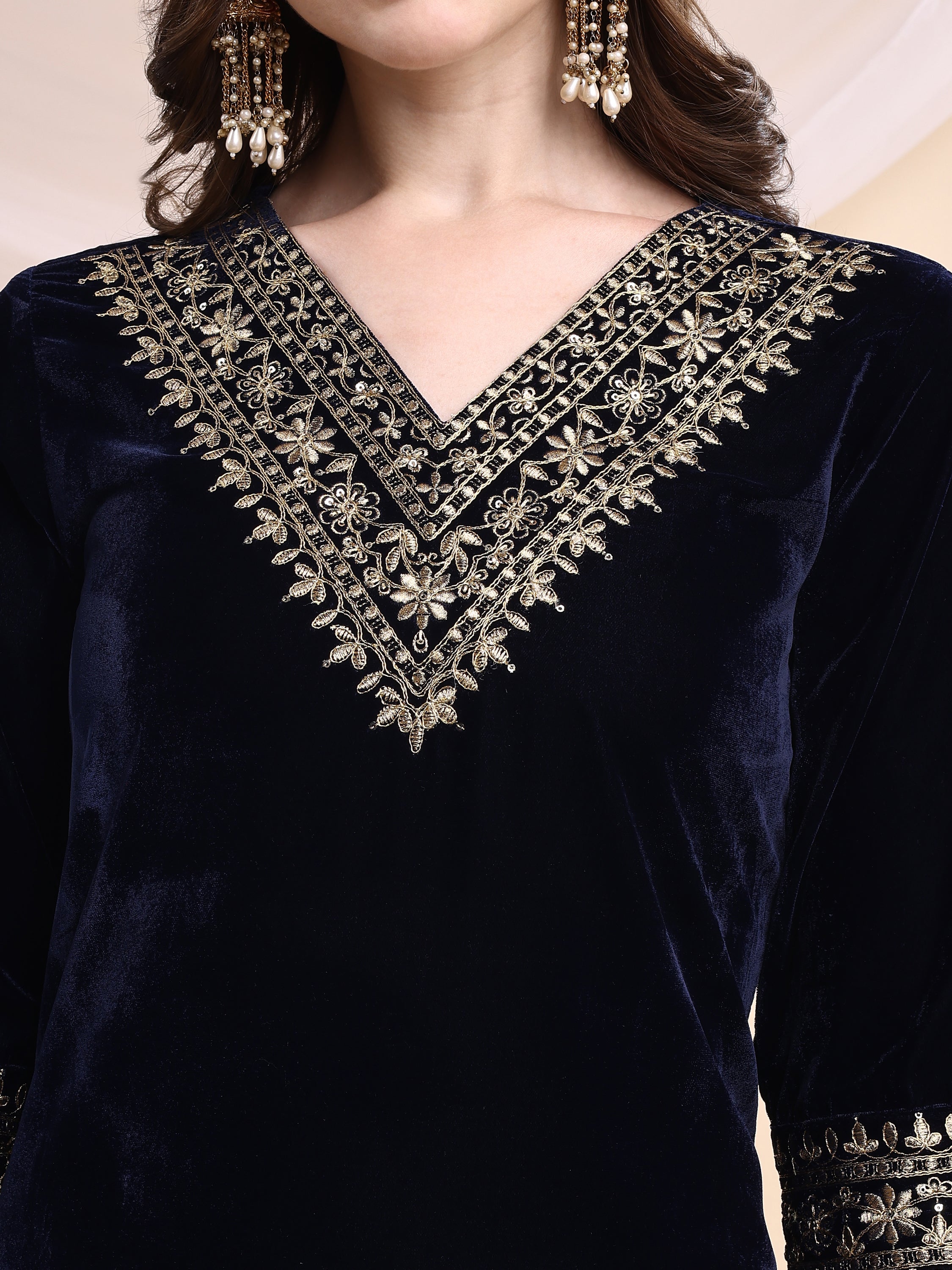 Embroidered Velvet Co-ords