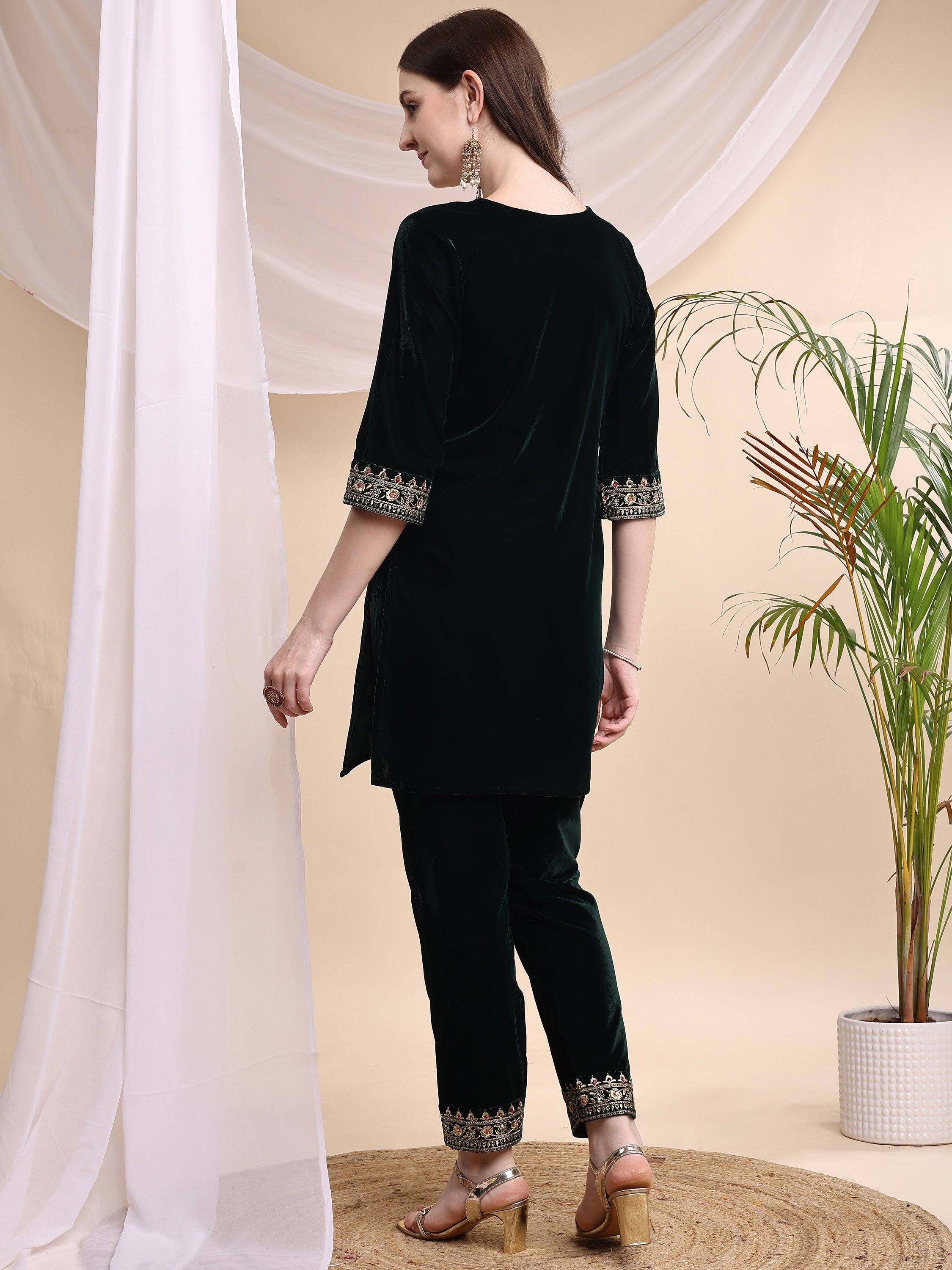 Embroidered Velvet Co-ords