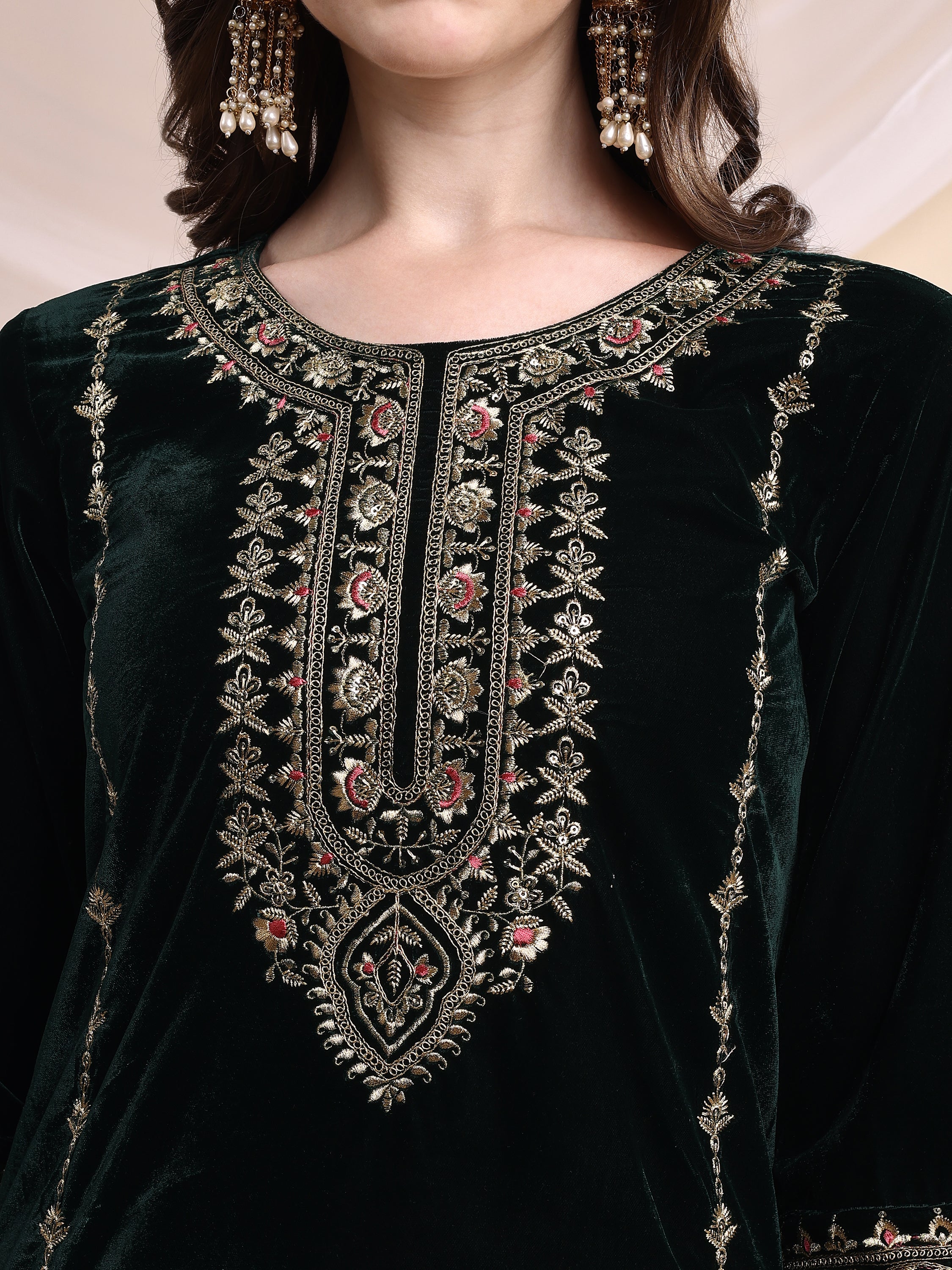 Embroidered Velvet Co-ords