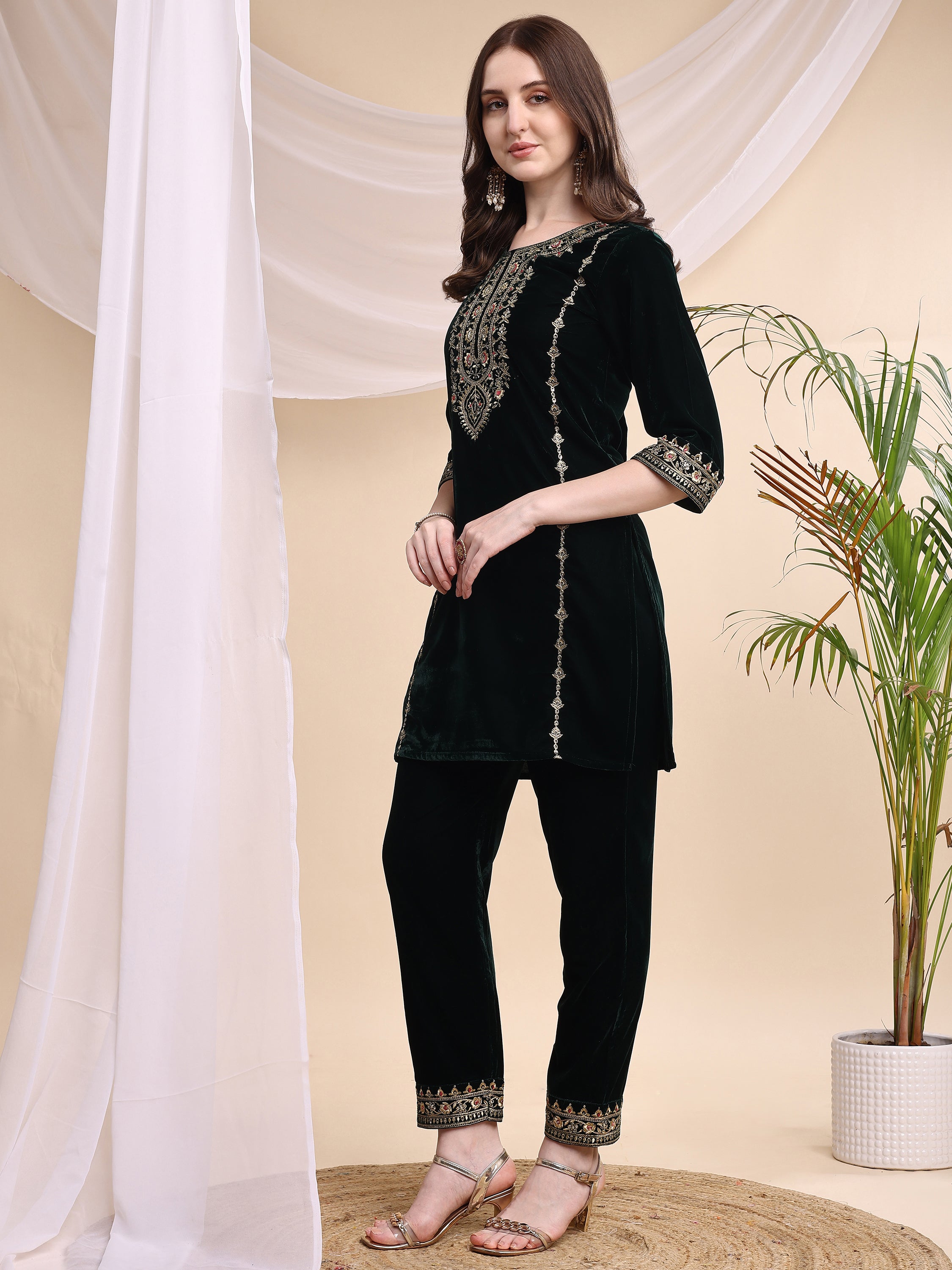 Embroidered Velvet Co-ords