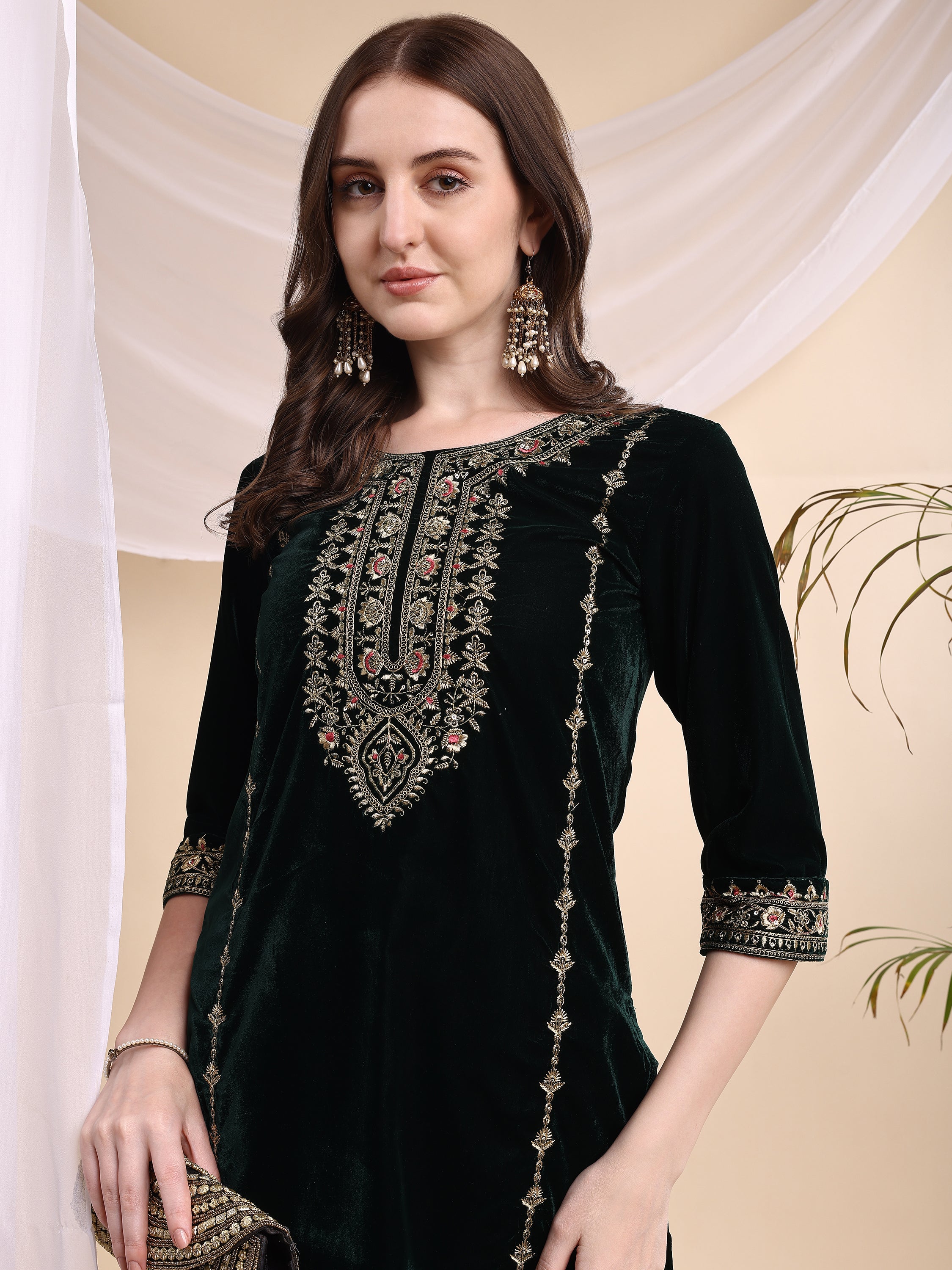 Embroidered Velvet Co-ords