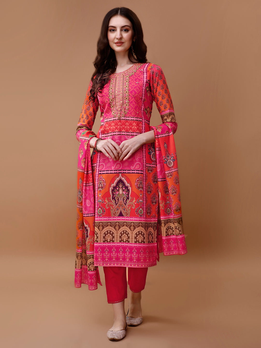 Printed Cotton Kurta with pant & dupatta