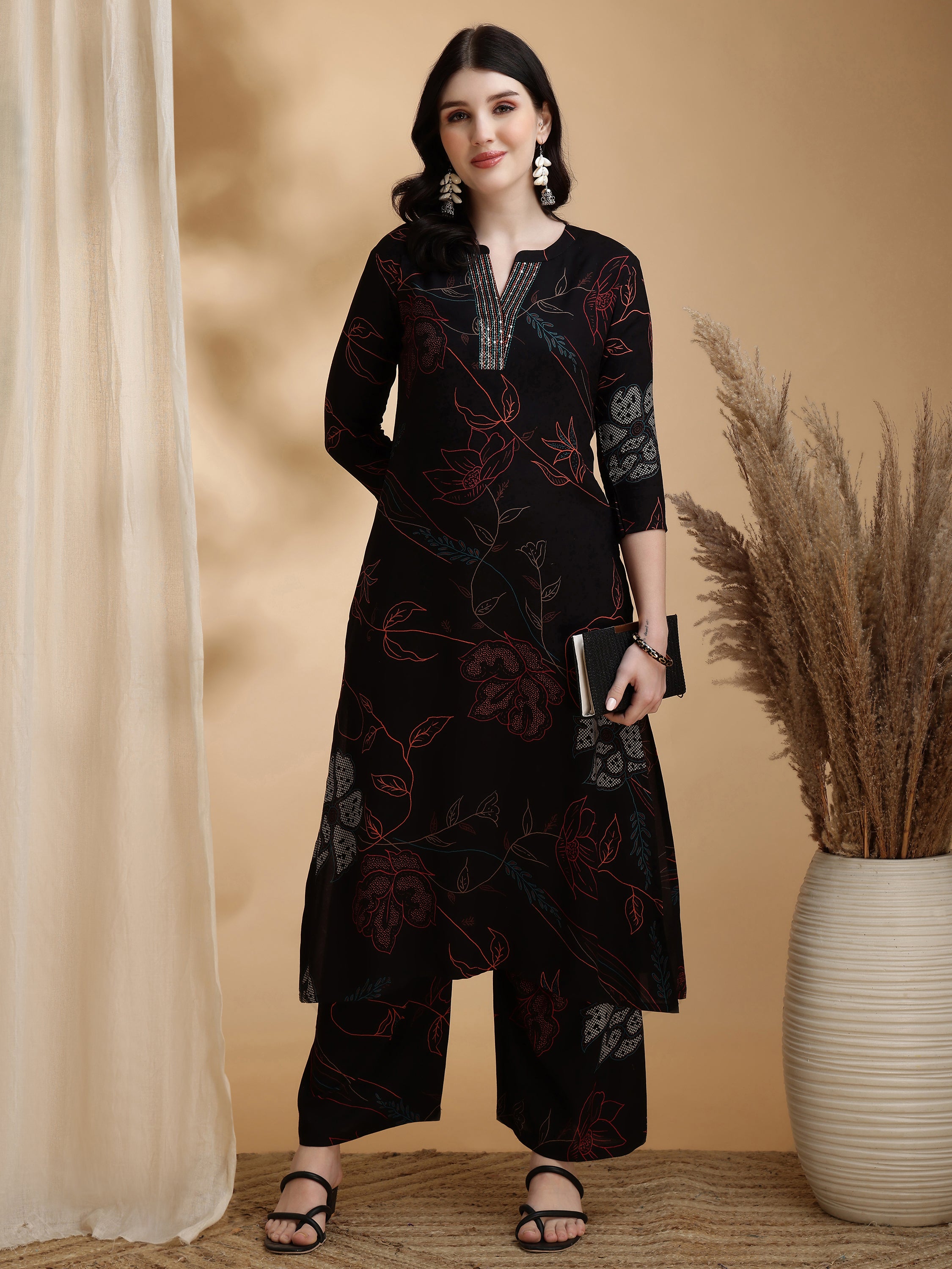 Floral Printed Kurta Pallazo Set