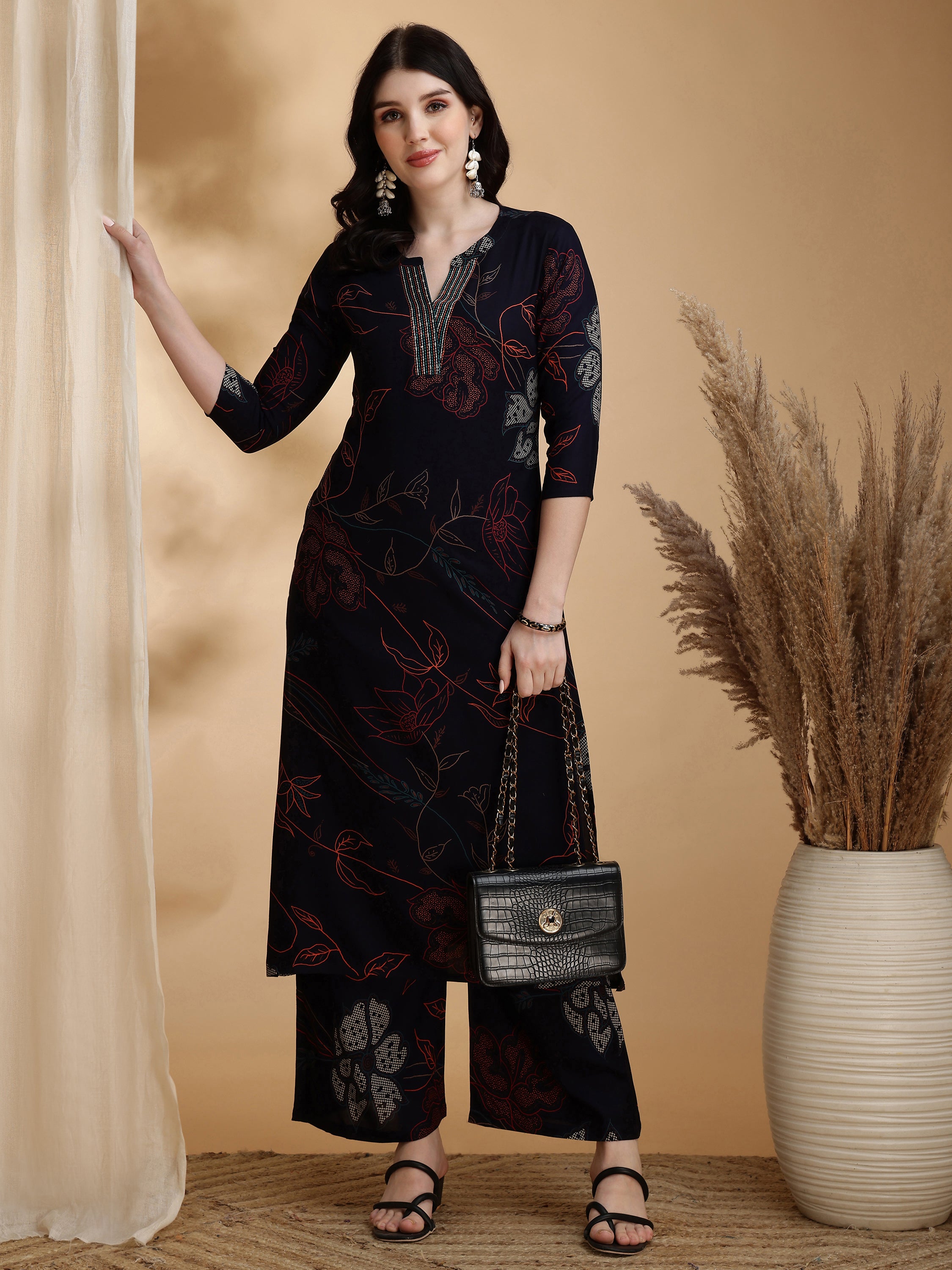 Floral Printed Kurta Pallazo Set