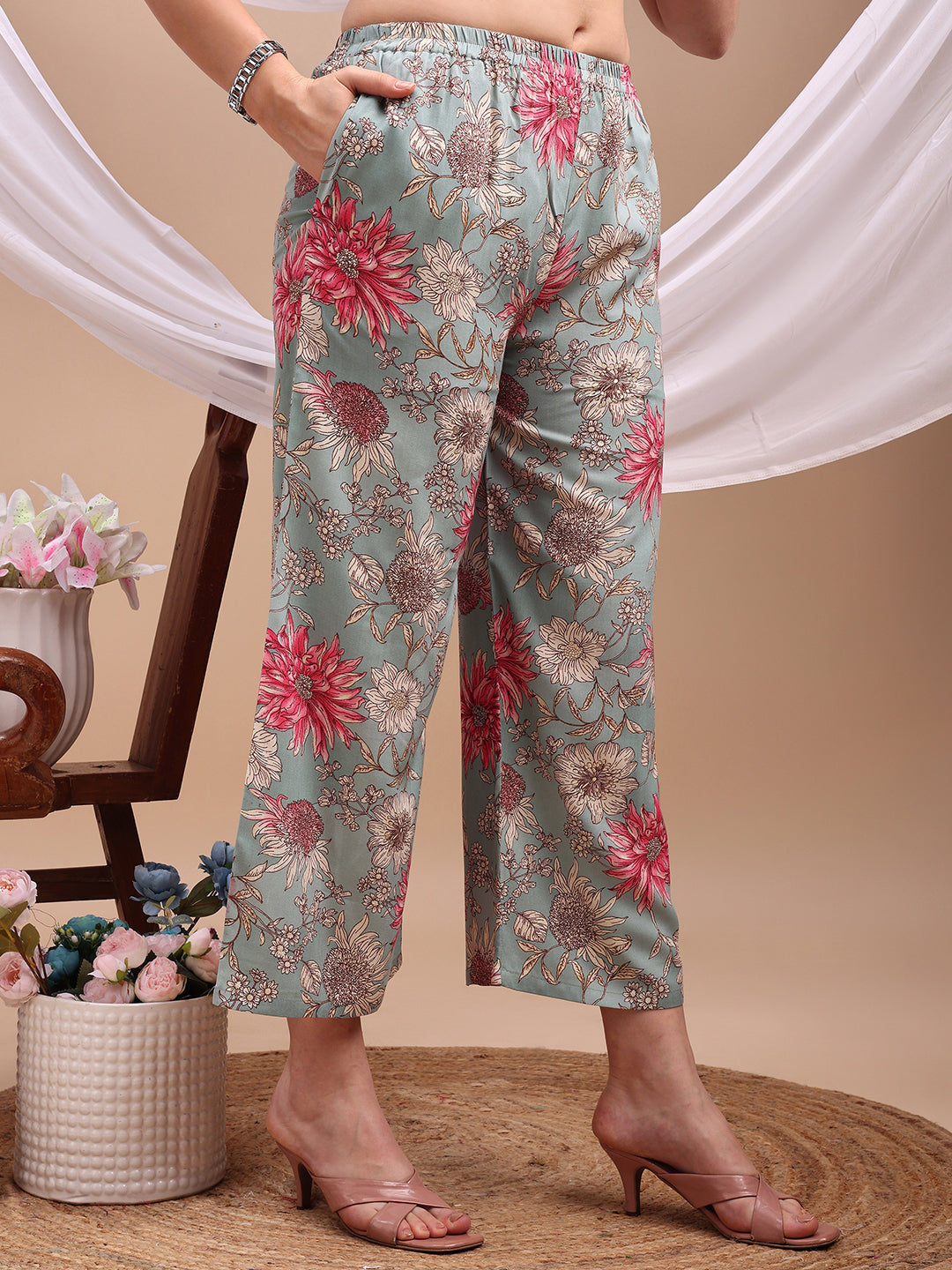 Floral printed Kurta with Palazzo Pant