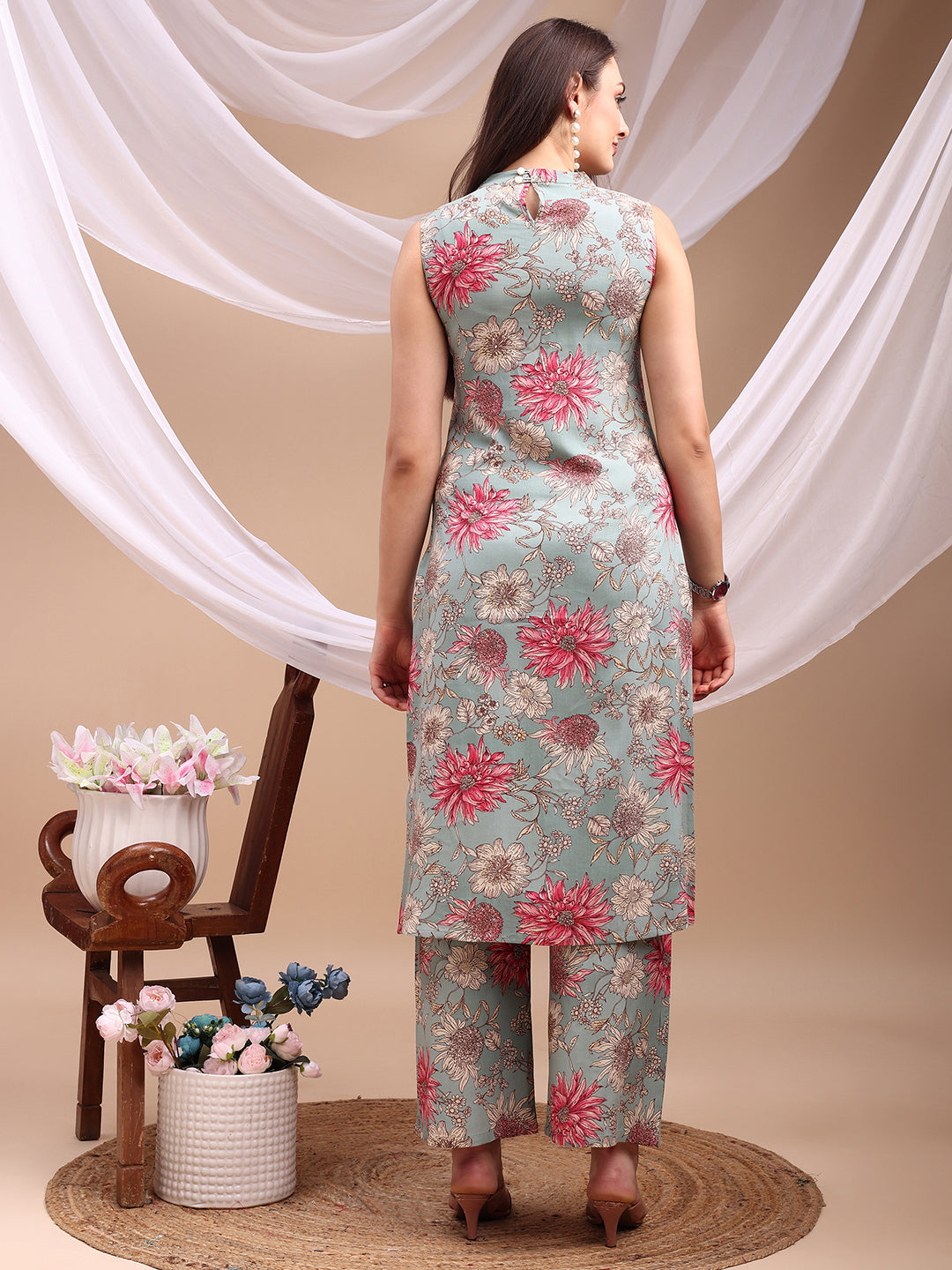 Floral printed Kurta with Palazzo Pant