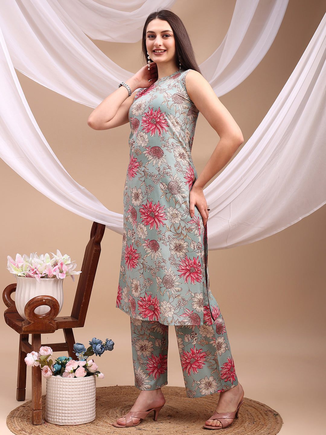 Floral printed Kurta with Palazzo Pant