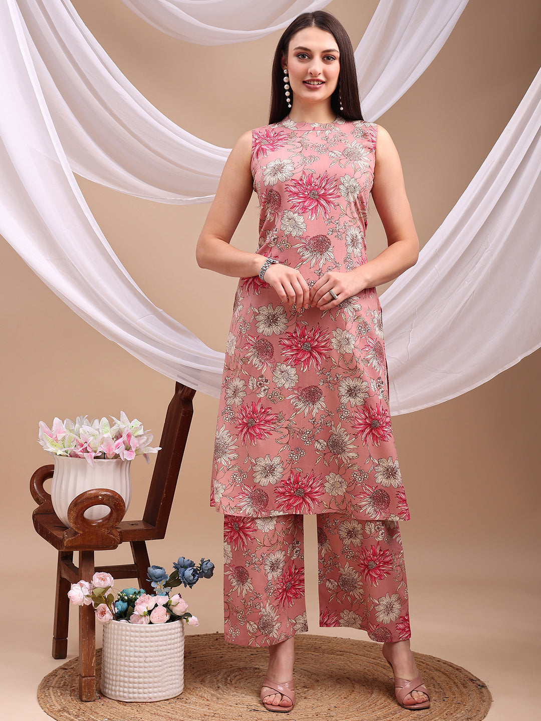 Floral printed Kurta with Palazzo Pant