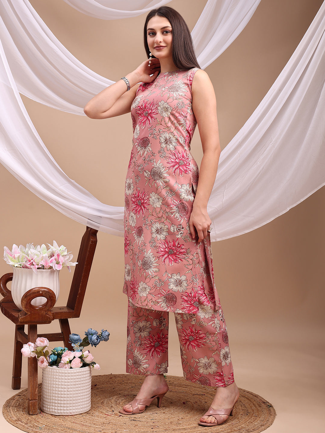 Floral printed Kurta with Palazzo Pant