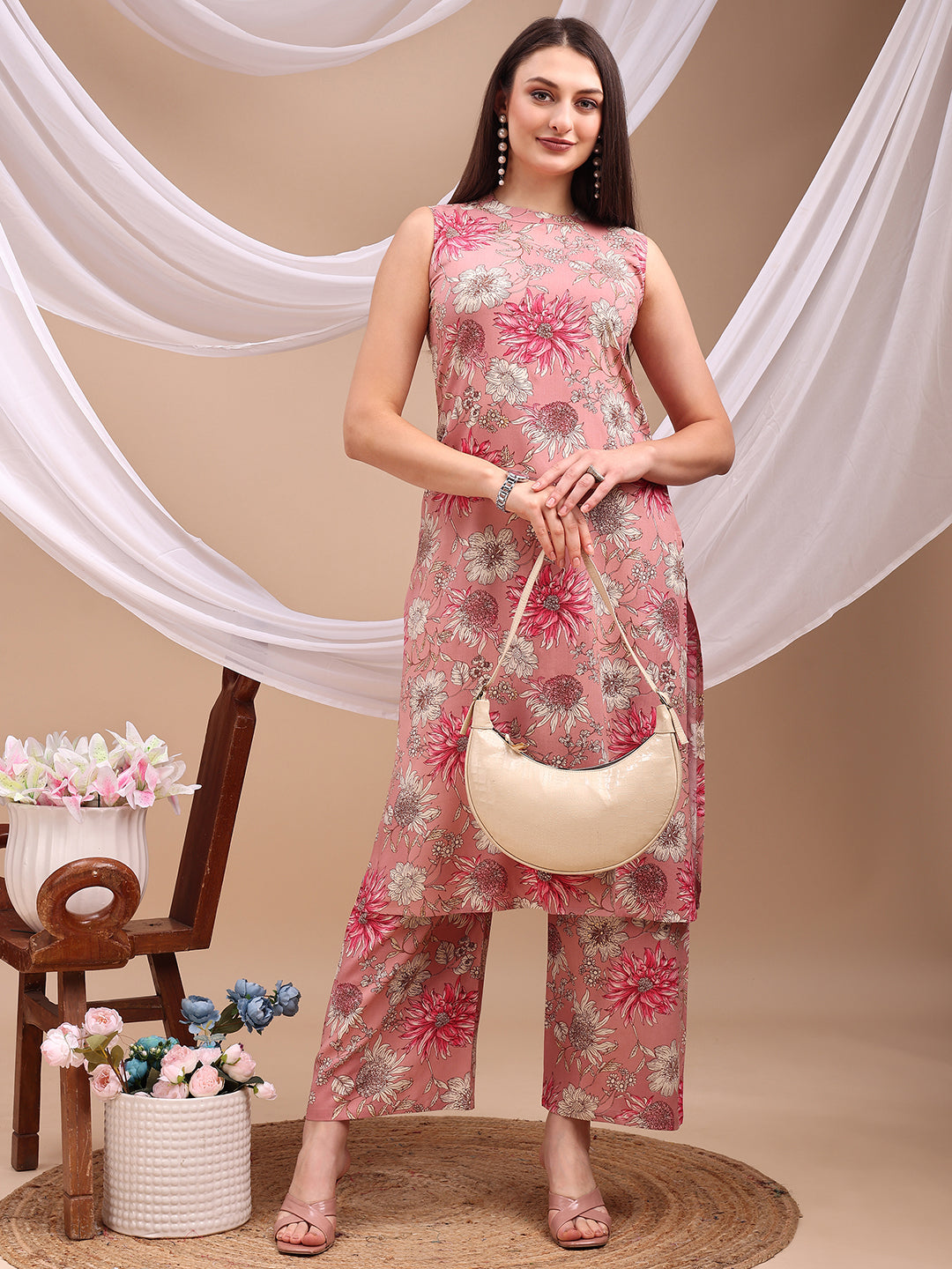 Floral printed Kurta with Palazzo Pant