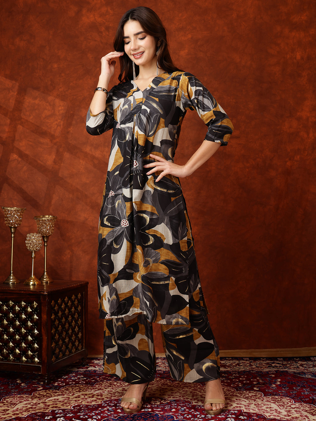 Floral printed Kurta with Palazzo Pant