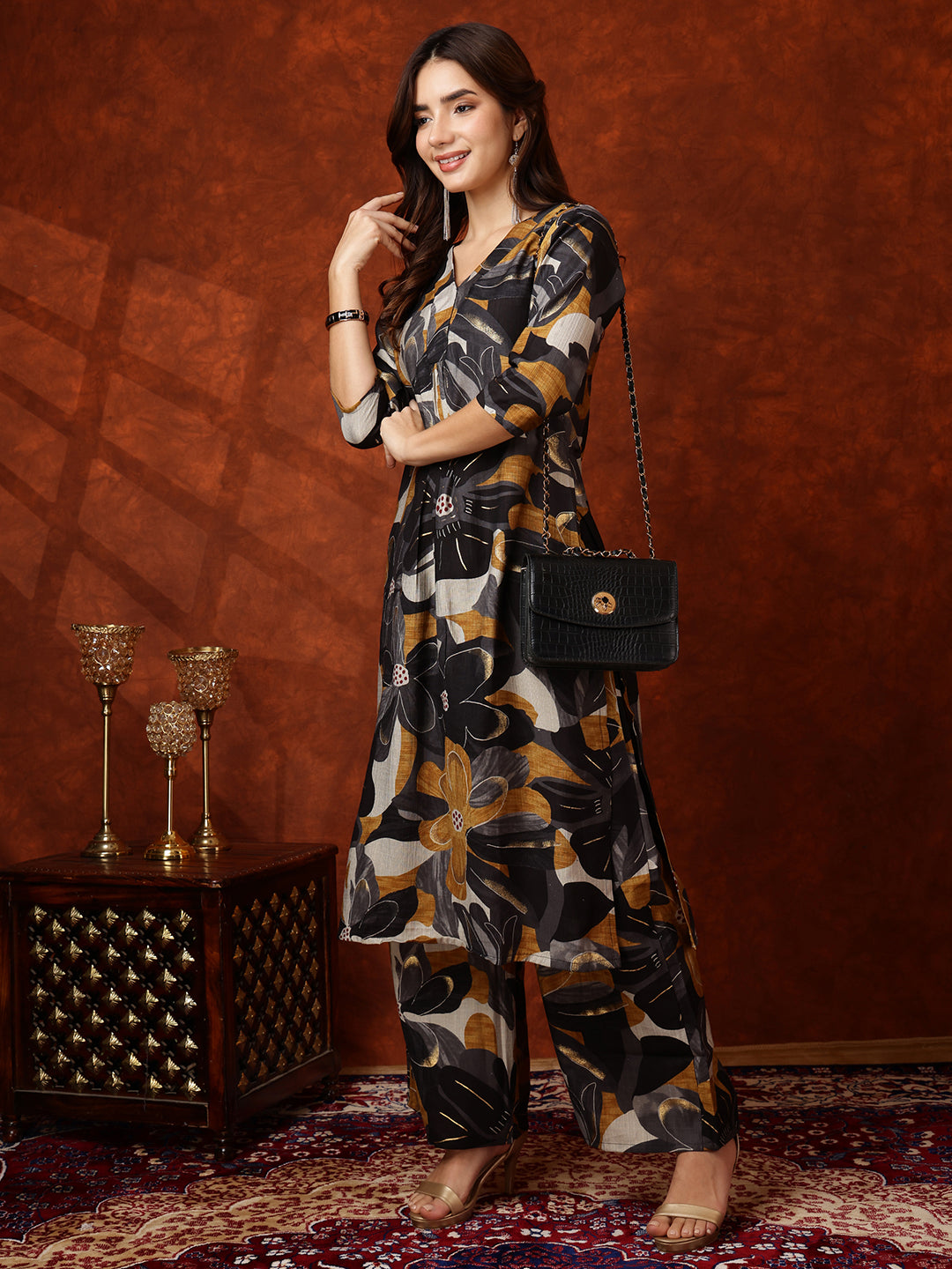 Floral printed Kurta with Palazzo Pant