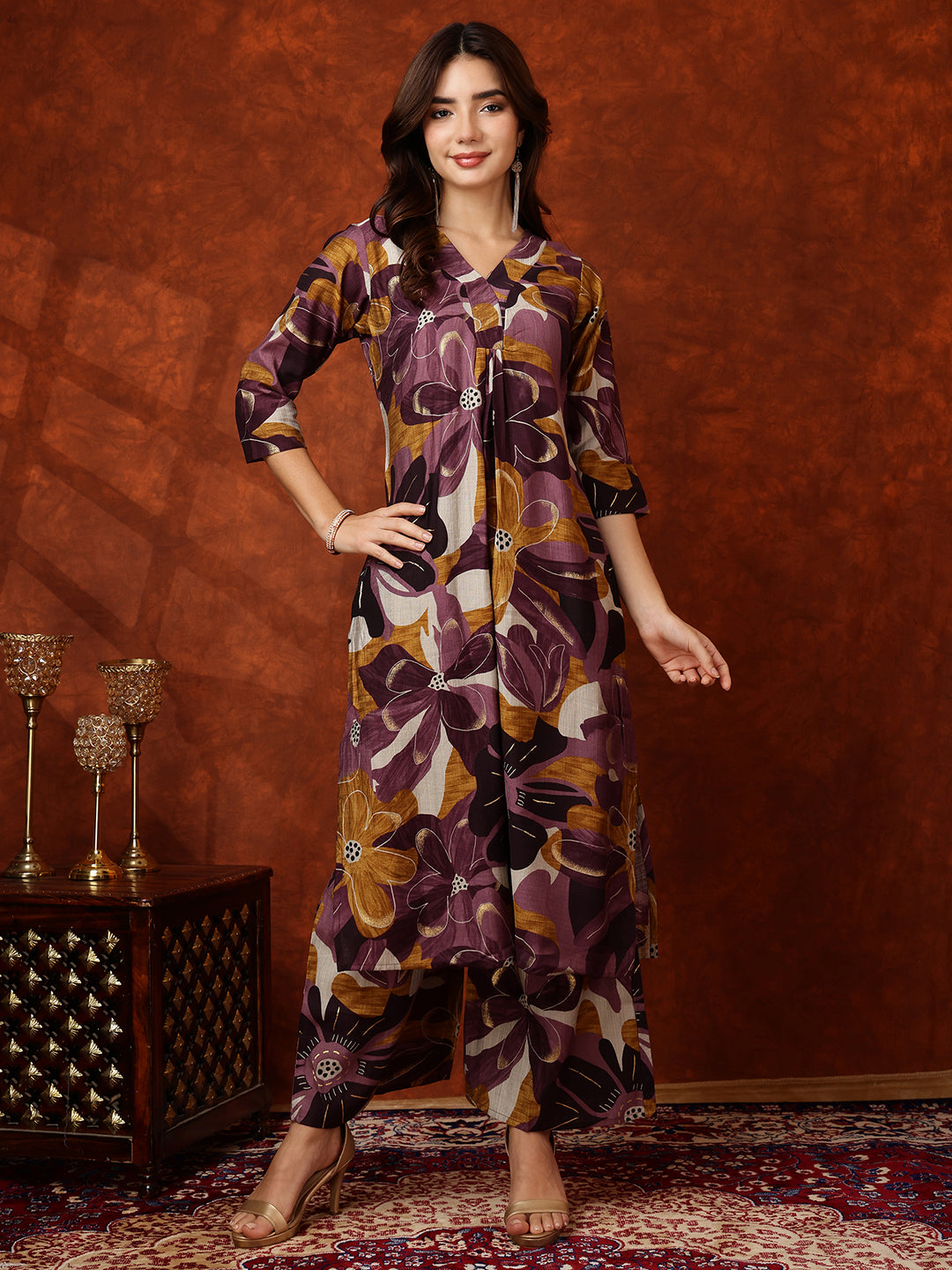 Floral printed Kurta with Palazzo Pant