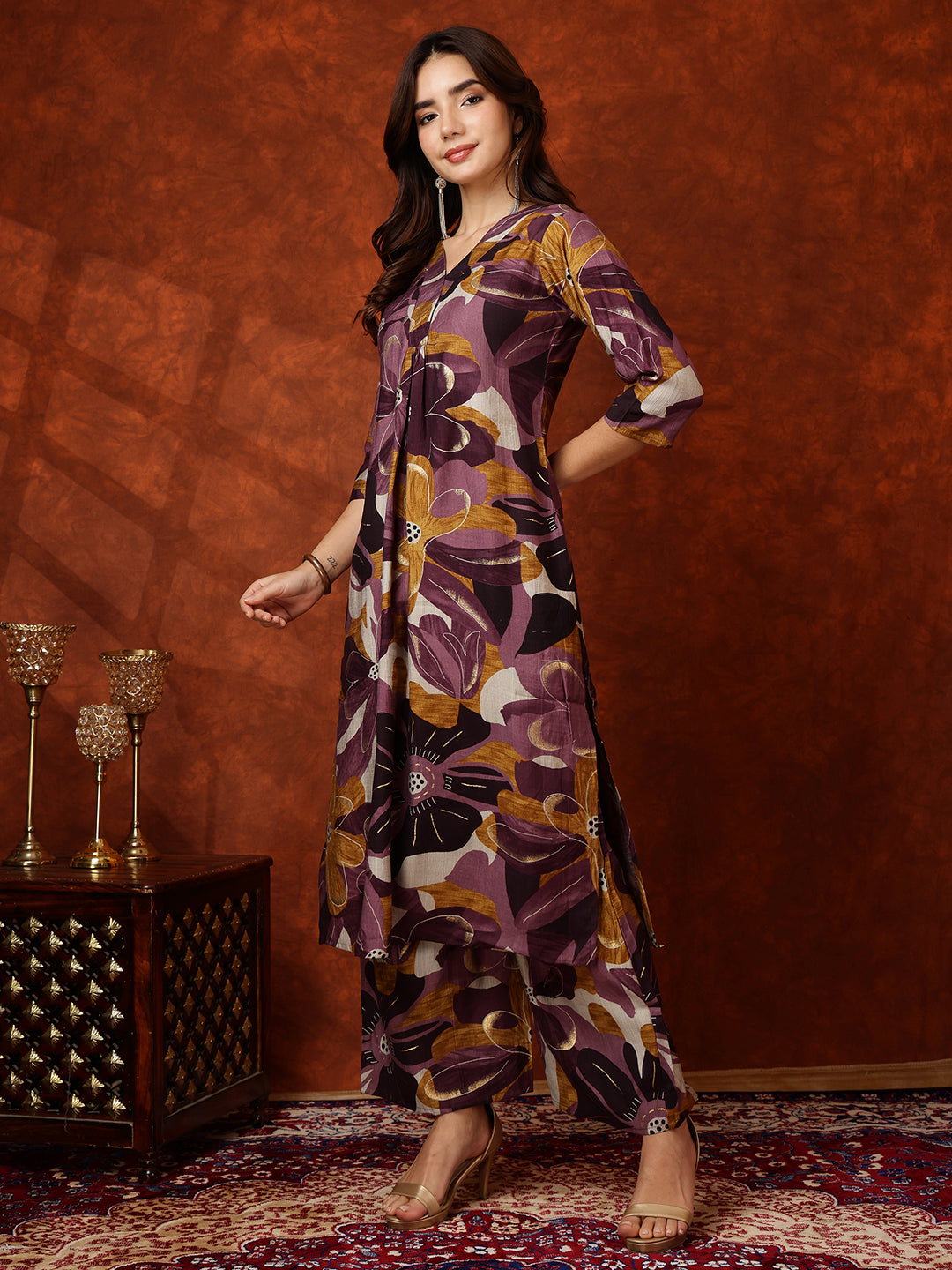 Floral printed Kurta with Palazzo Pant