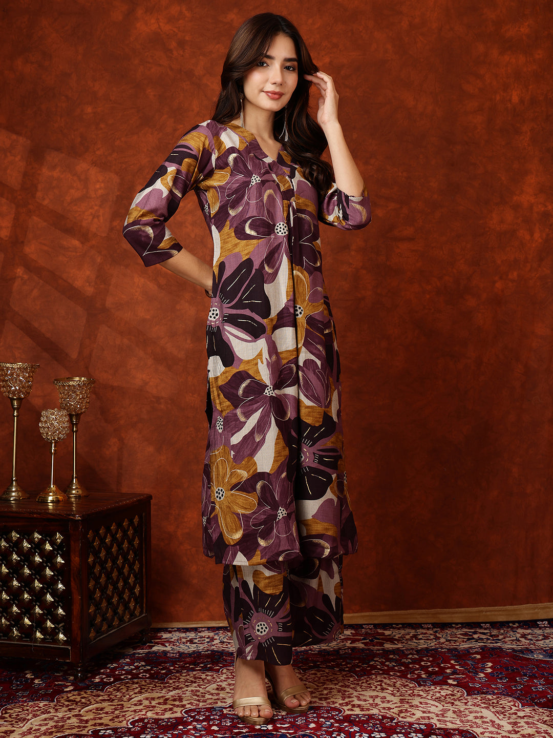Floral printed Kurta with Palazzo Pant