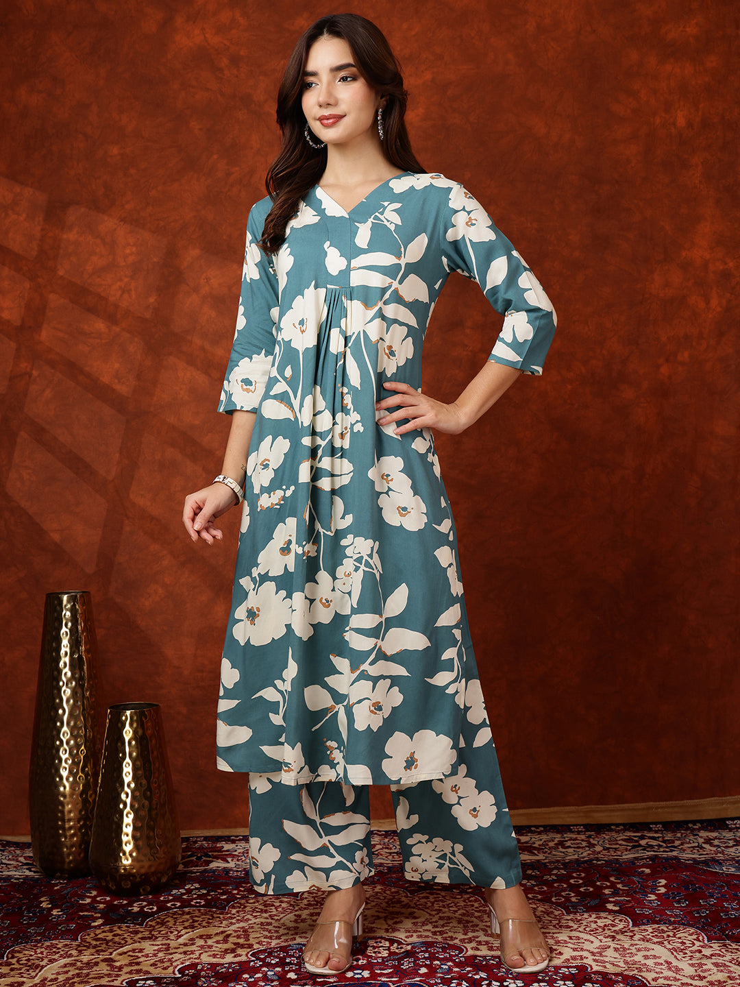 Botanical printed Kurta with Palazzo Pant