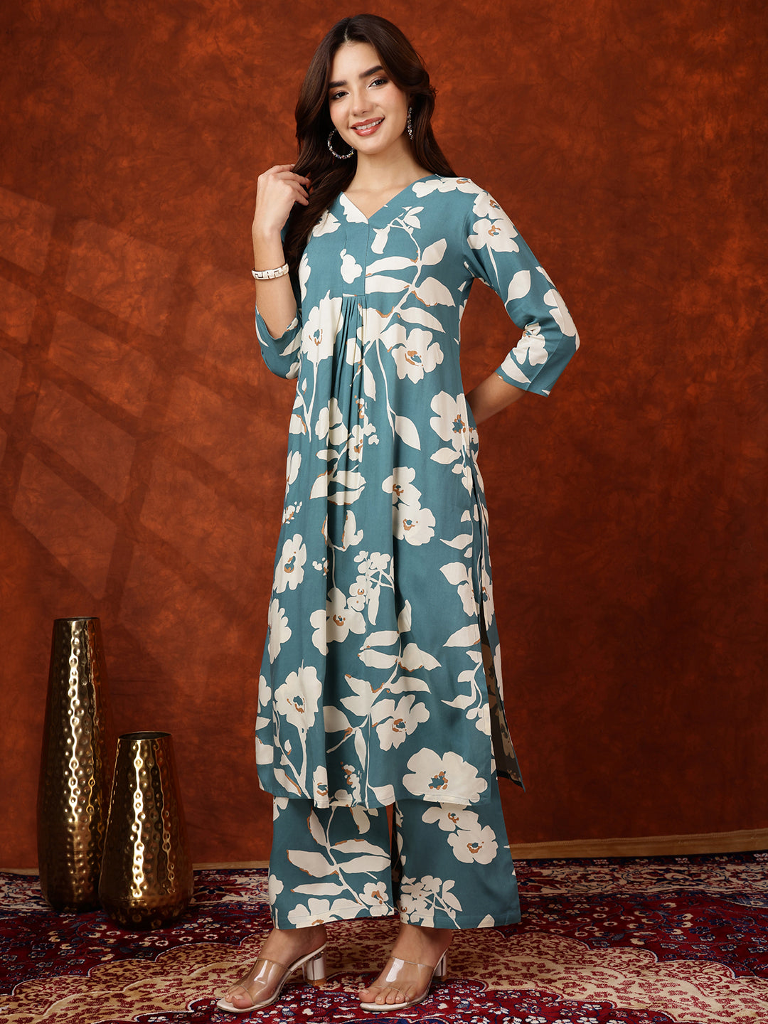 Botanical printed Kurta with Palazzo Pant