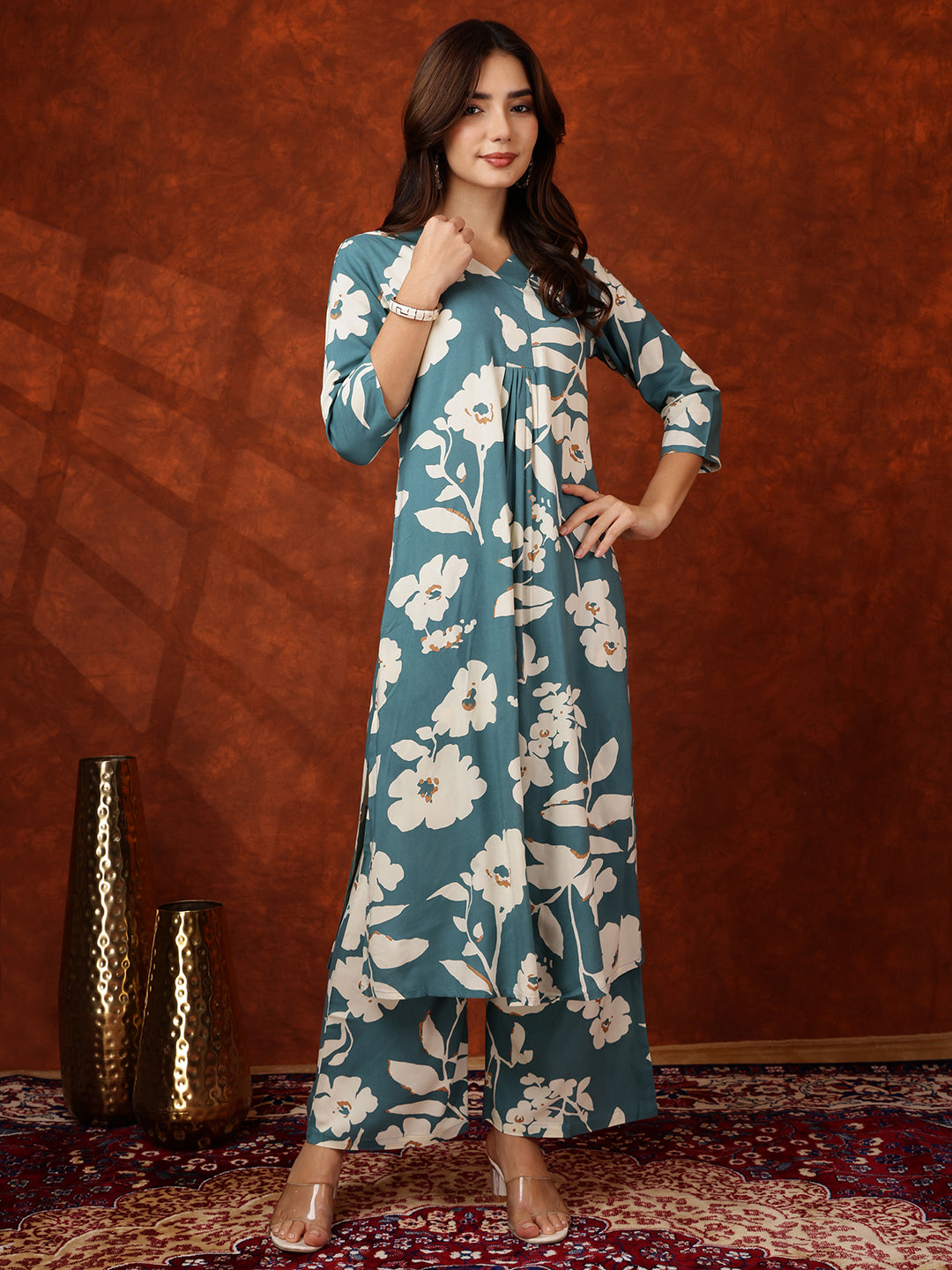 Botanical printed Kurta with Palazzo Pant