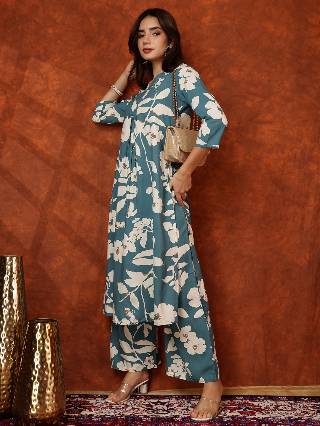 Botanical printed Kurta with Palazzo Pant