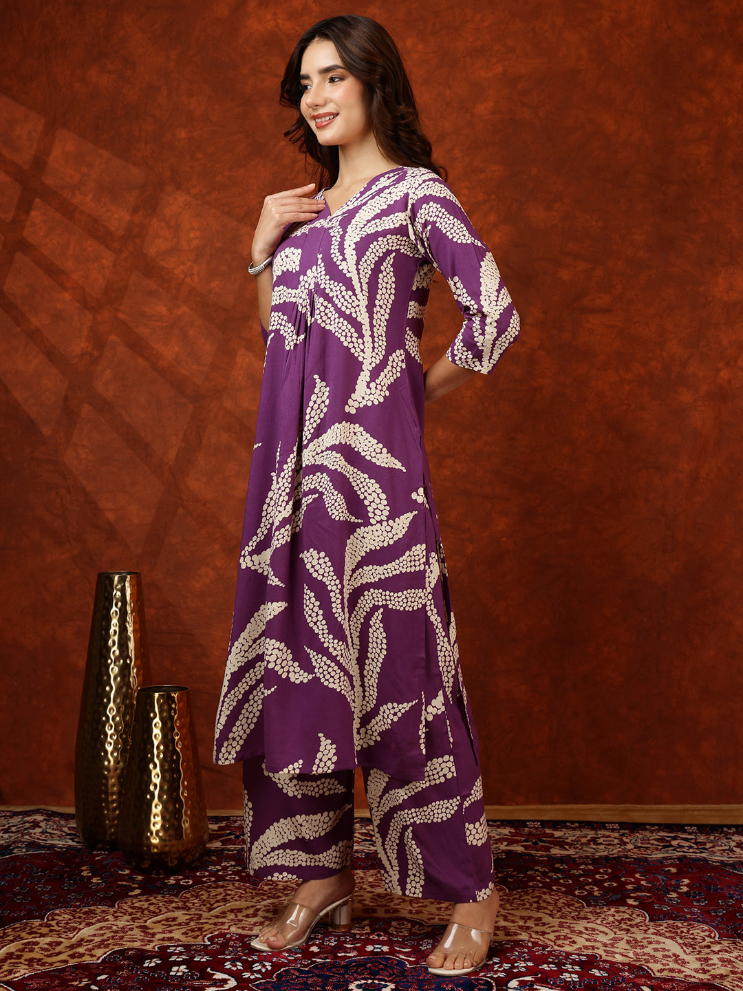 Botanical printed Kurta with Palazzo Pant